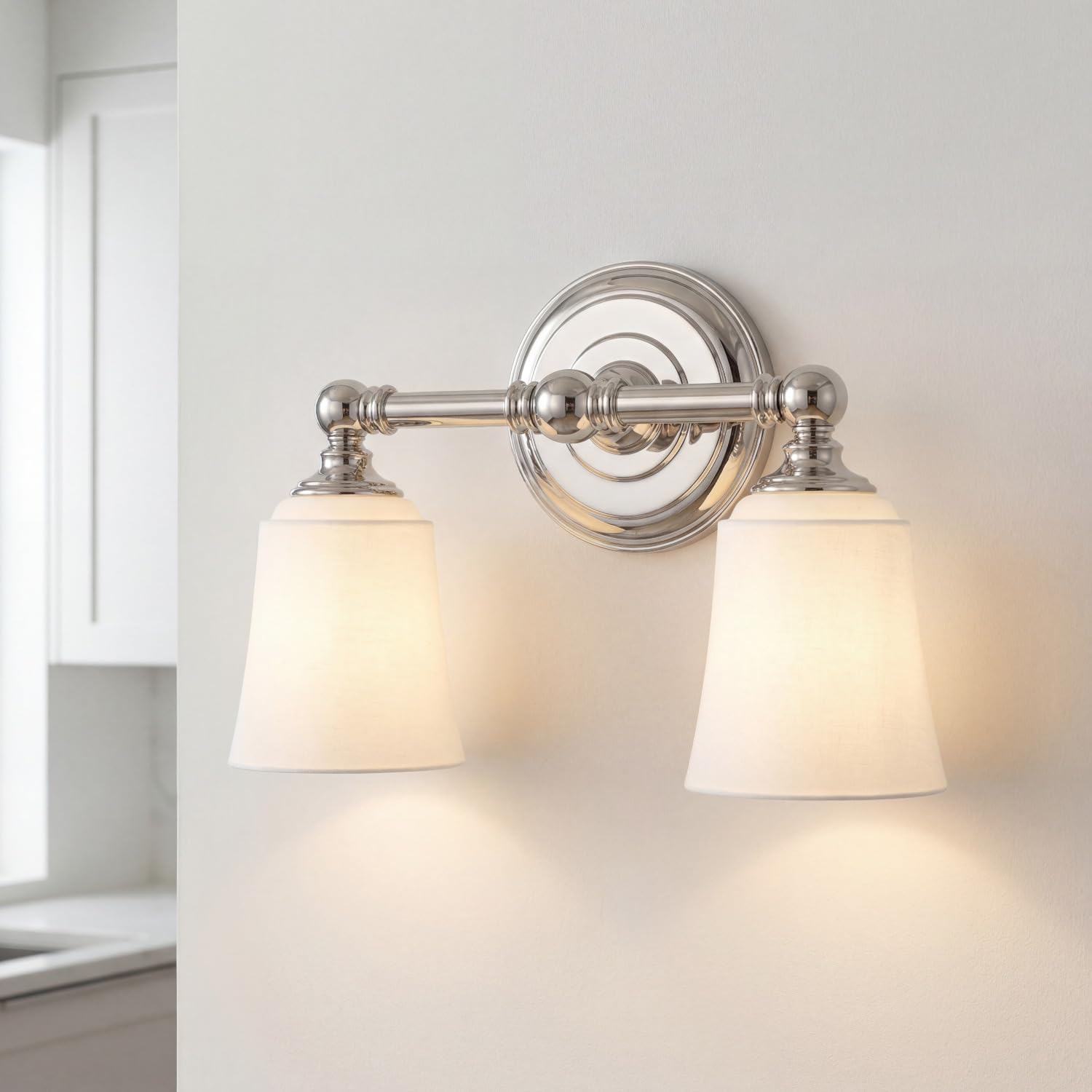 Licht-Erlebnisse Badezimmerlampe Wand inkl. LED Leuchtmittel IP44 Jugendstil in Chrom Wandleuchte Bad Spiegel