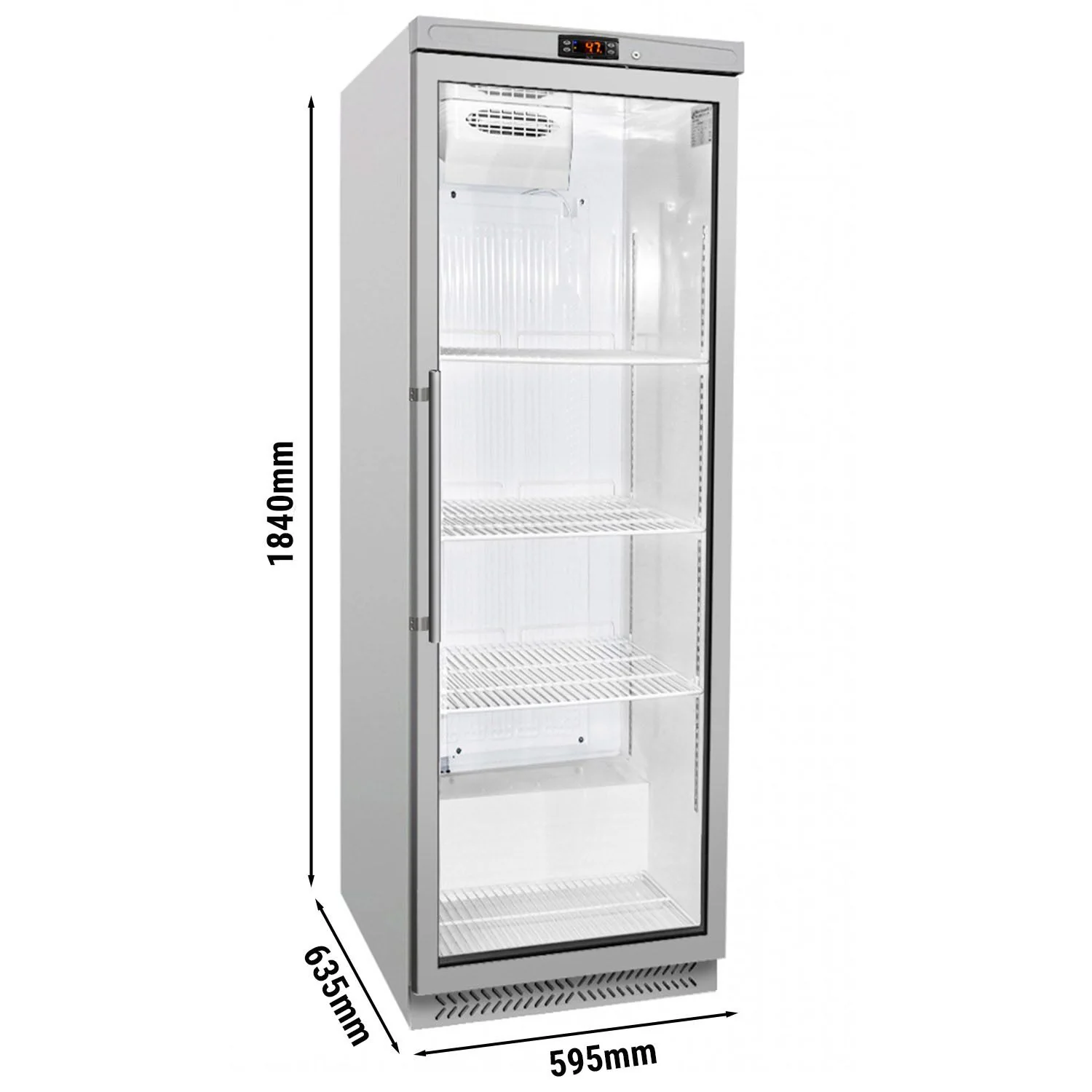 Kjøleskap ECO - 400 l - 1 glassdør - 4 hyller