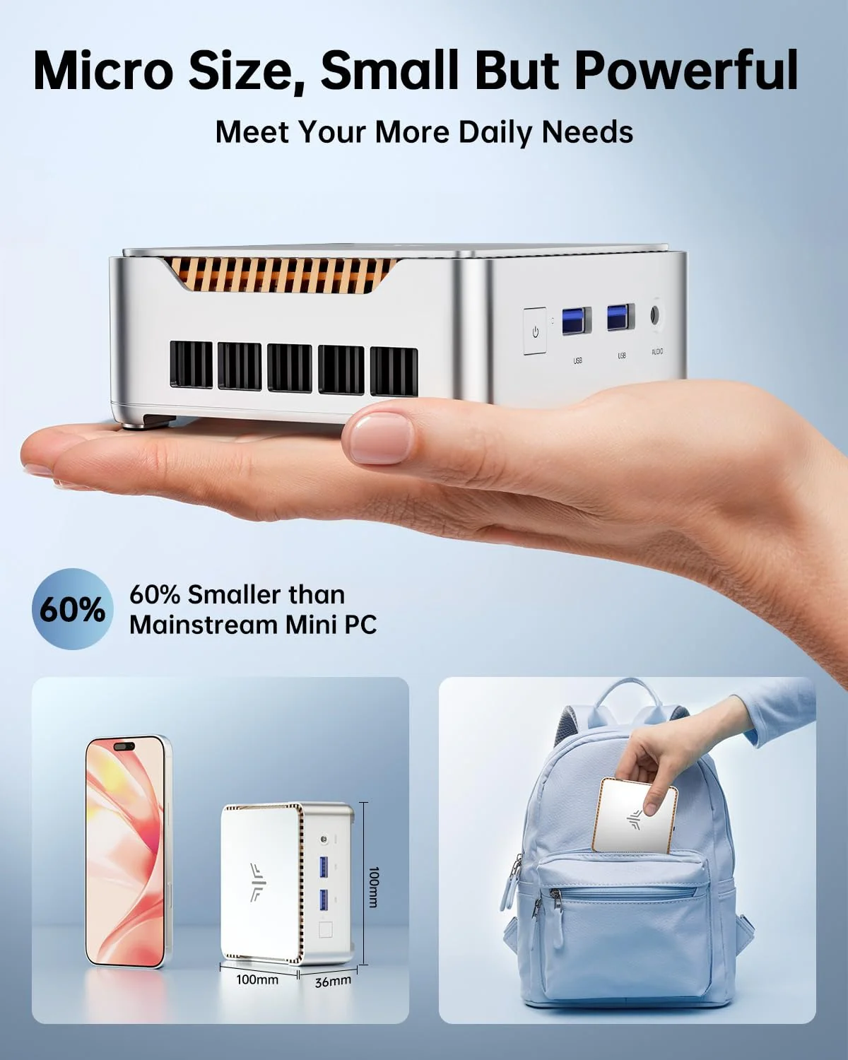 KAMRUI GK3Plus Mini PC, 16GB RAM, 512GB M.2 SSD Mini Computer