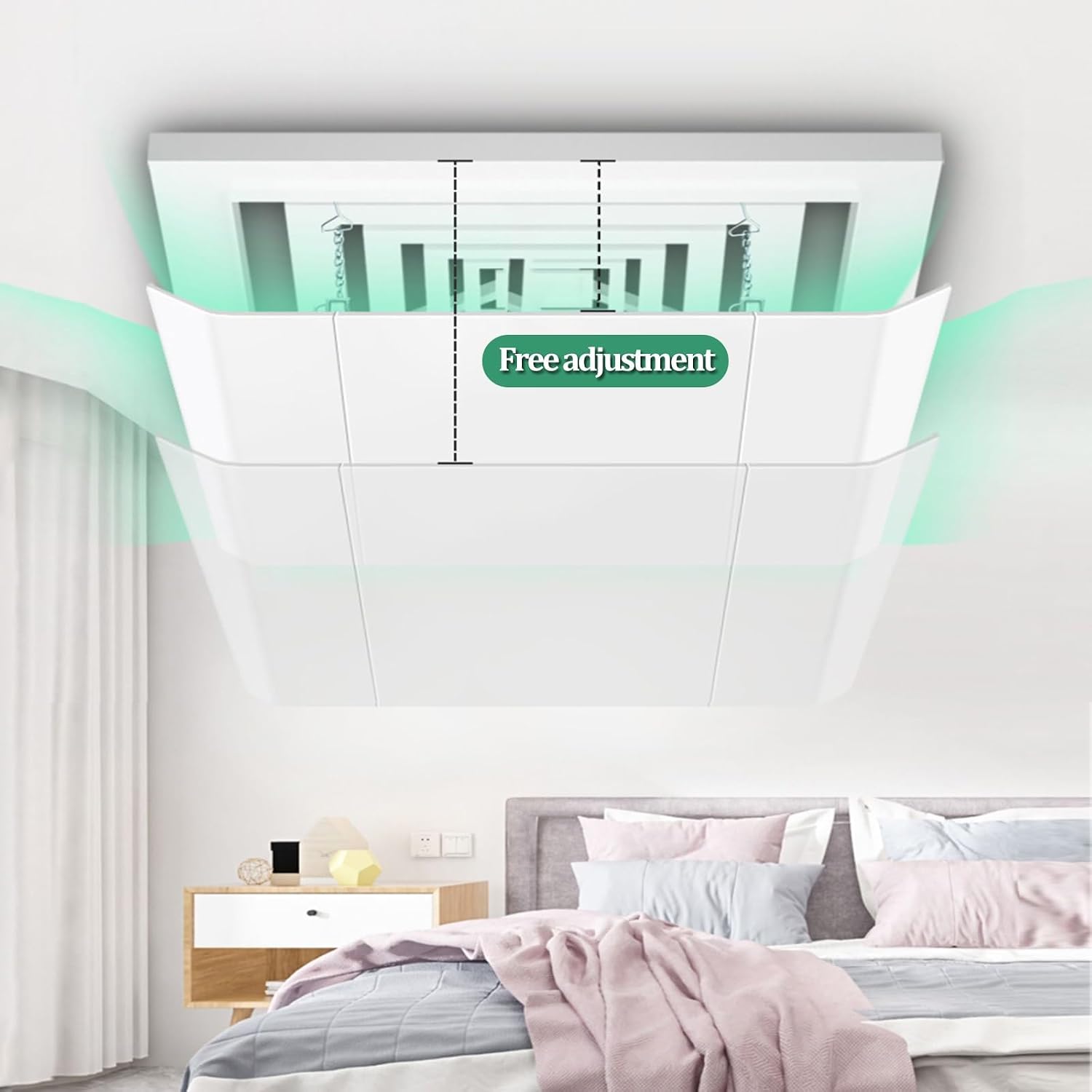 Klimaanlage Windabweiser, Klimagerät Windabweiser, Luftumlenker, Klimaanlagenabweiser mit Haken für Zuhause, Büro, Hotel(60cm/23.6