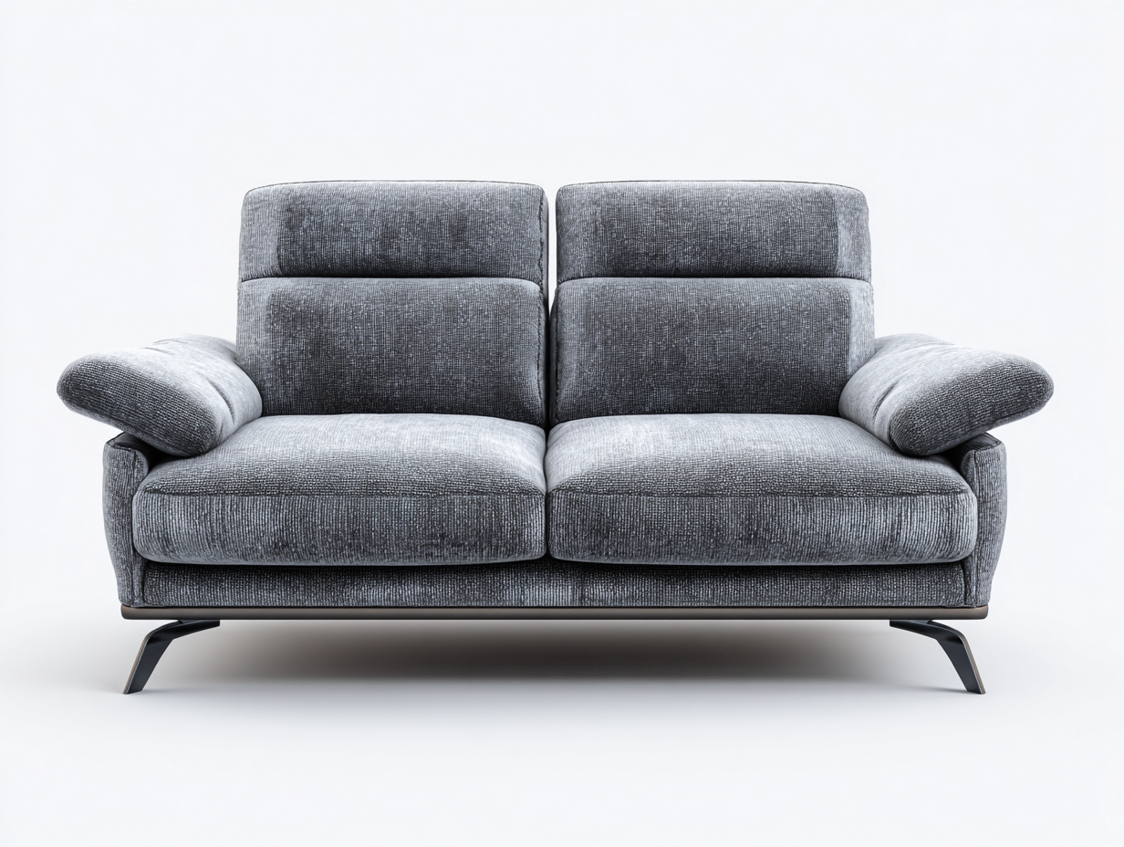 Zweisitzer Sofa Stoff Grau 175x90x85 cm - Gepolstertes Sofa geeignet für Wohnzimmer modernes Design