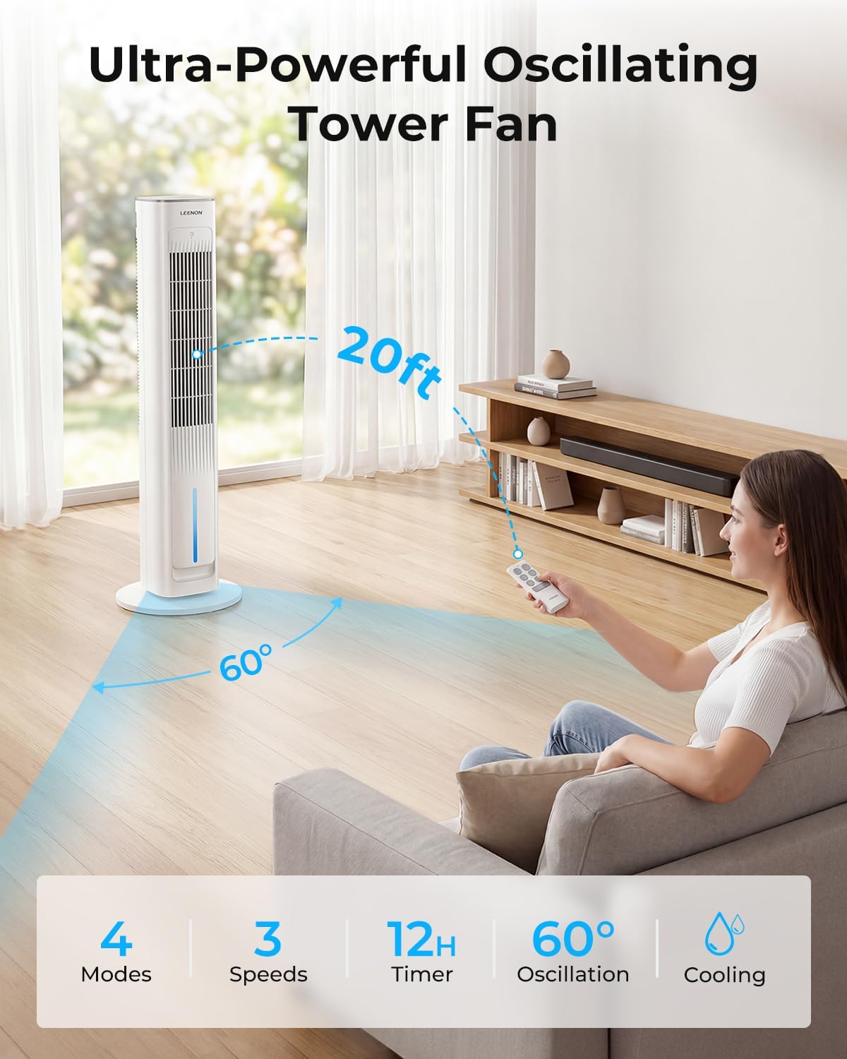 LEENON 3en1 Rafraichisseur d'Air Silencieux, 38