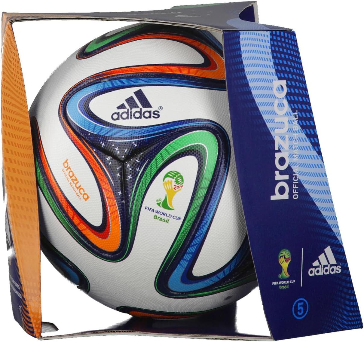 adidas Spielball Brazuca Offical Match Ball, Vicred/Lgfogo/Crared, 5, G73617