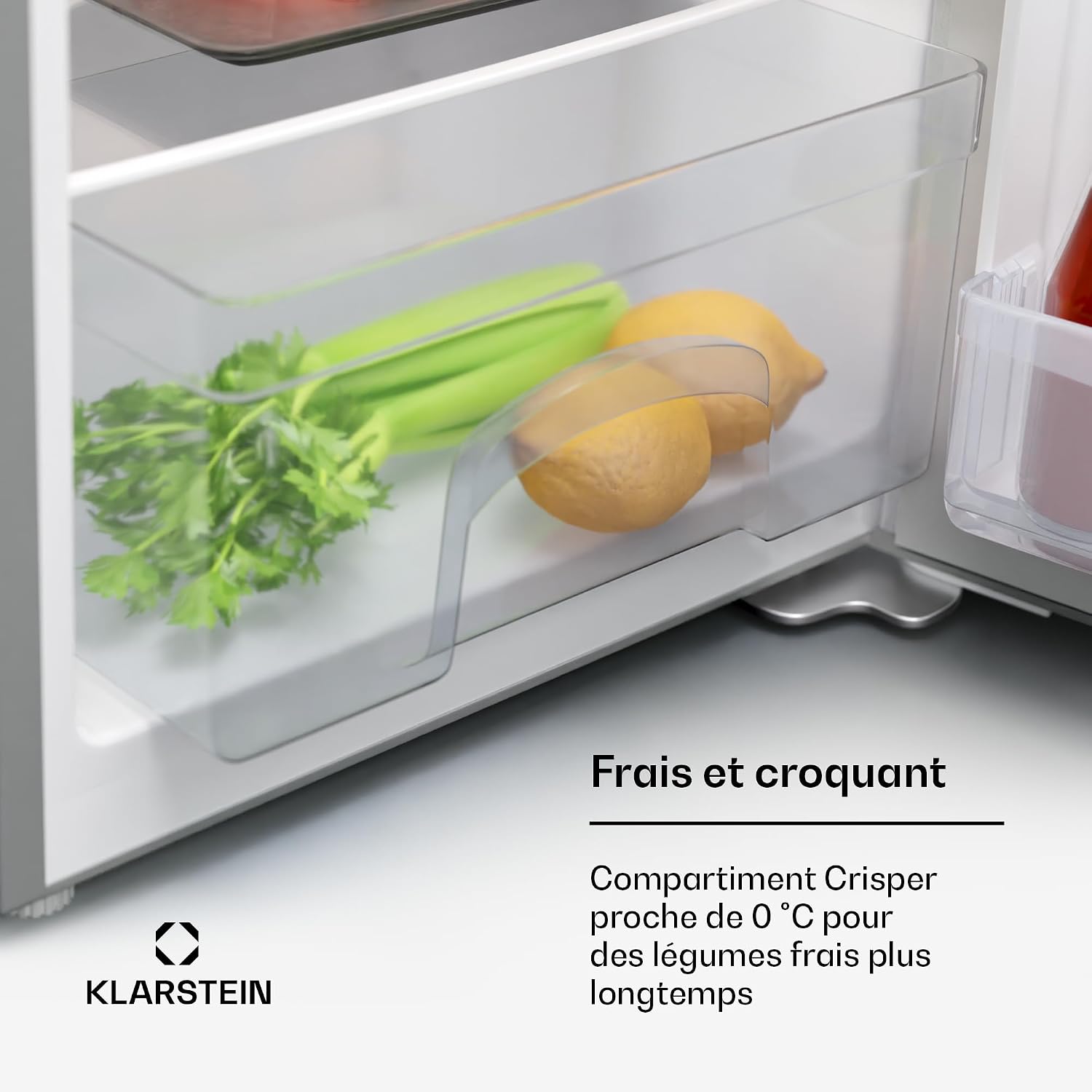 KLARSTEIN Mini Frigo de Chambre de 70L, Snacks, Boissons, Petit Frigo Top Silencieux, Mini Bar, Petit Réfrigérateur Camping, Mini Frigo Cosmetique, Refrigerateur avec Bac à Glaçons, 0-10°C