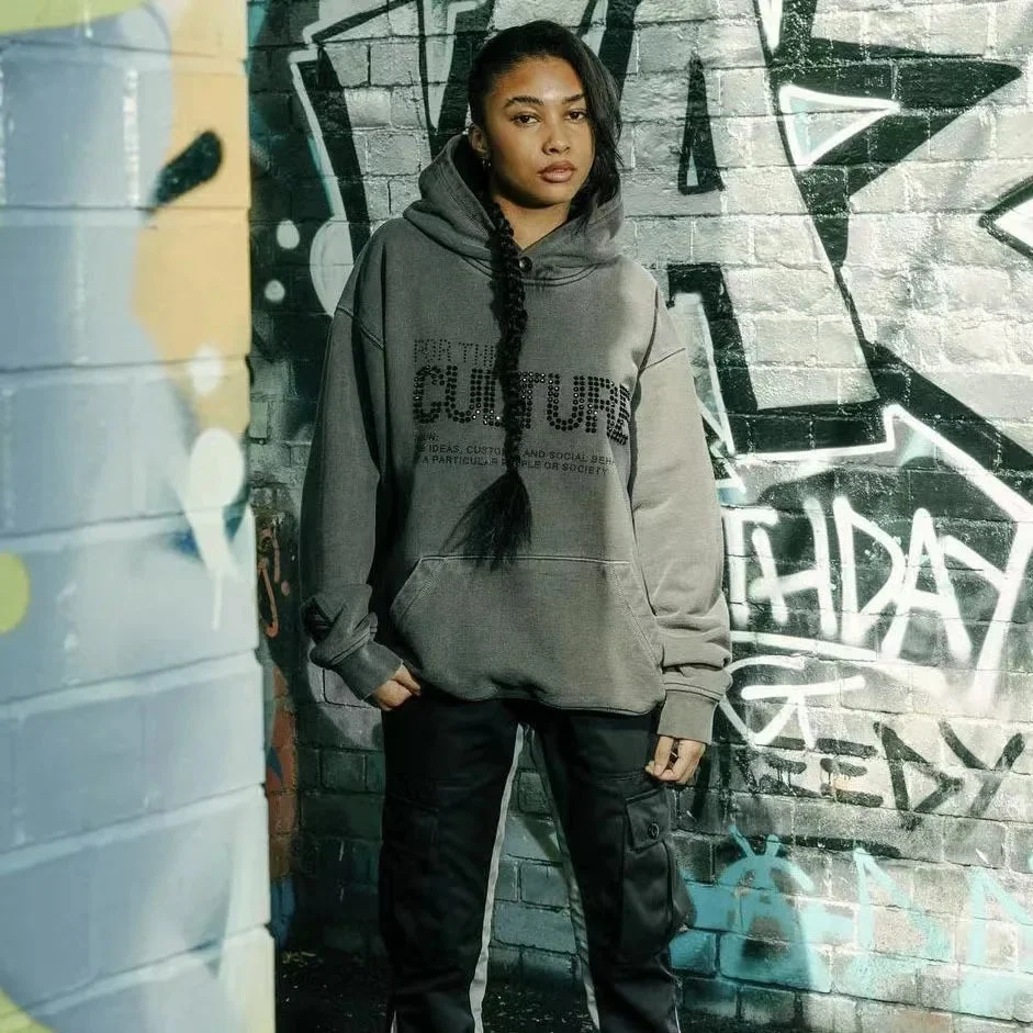 For The Culture Hoodie mit Strass-Details