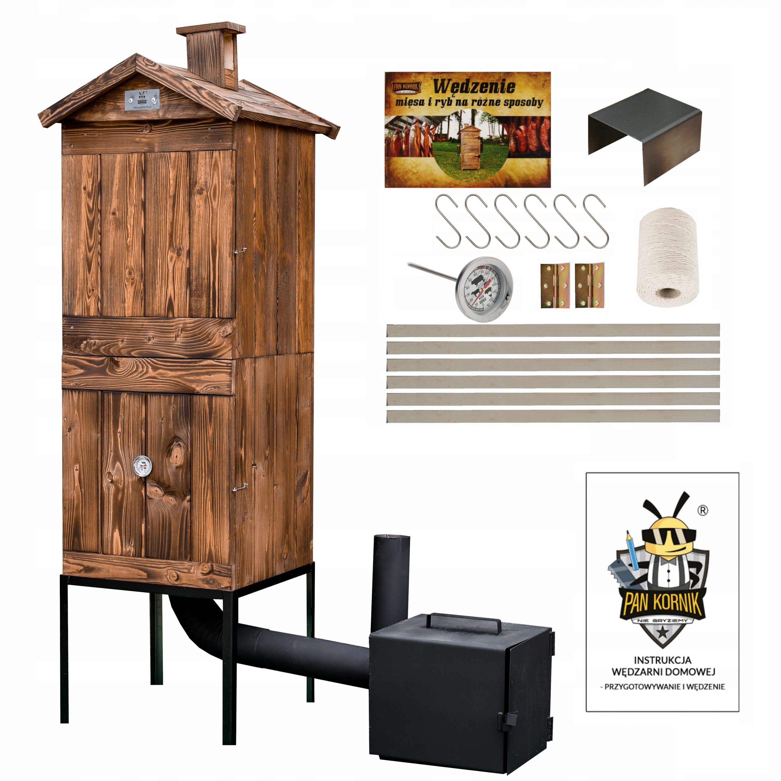 WĘDZARNIA DREWNIANA NAJWIĘKSZA PIEC 4XL OGRODOWA NAJNOWSZA IMPREGNACJA x2