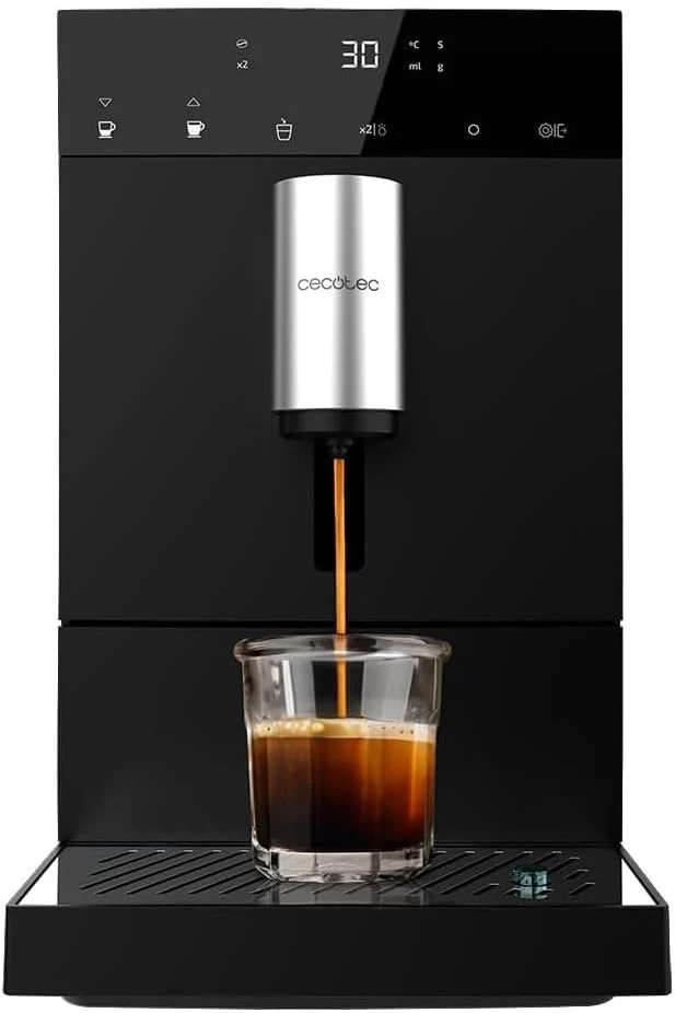 Cecotec Superautomatische compacte koffiemachine Cumbia Cremmaet Compact, 1350 W, 19 Bar en Thermoblock-systeem, 1,1 L watertank en 150 g koffiebonenreservoir, Plug&Play, automatische reiniging