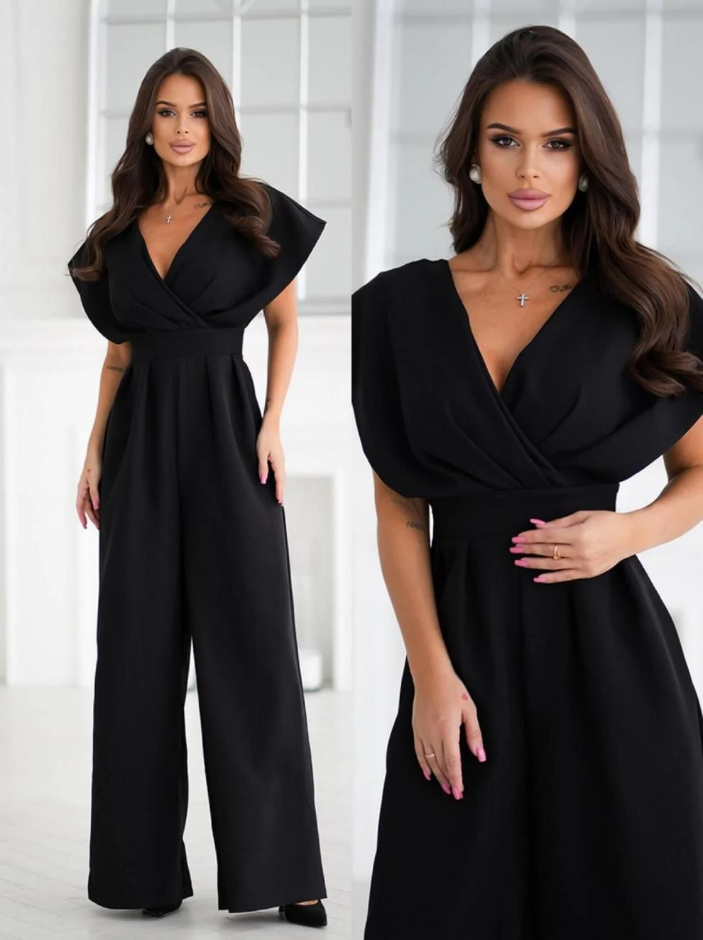 Taillierter Jumpsuit mit Puff?rmeln f��r Damen