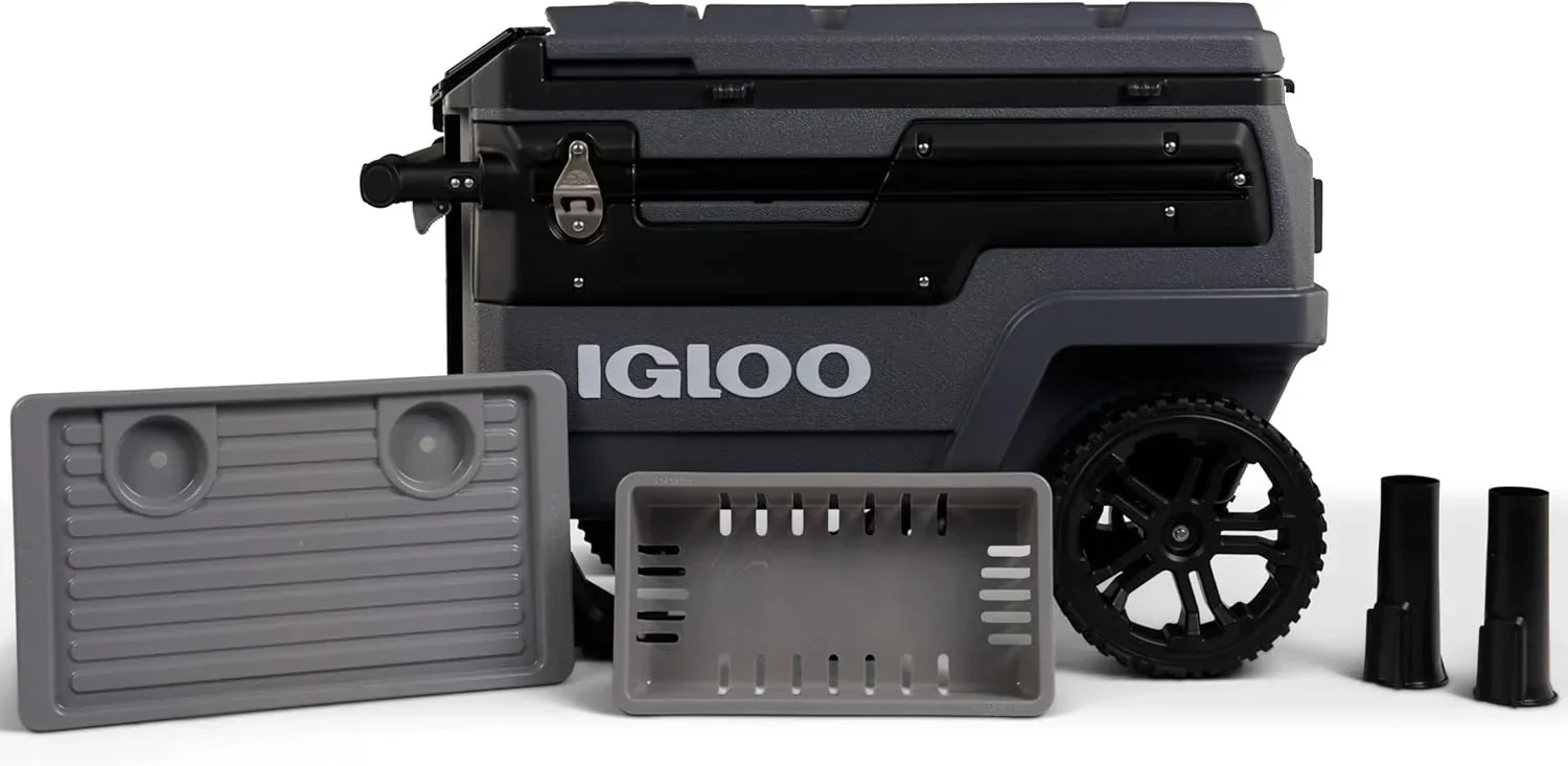 70Qt Wheeled Cooler Insulated Hard Shell Ice Chest