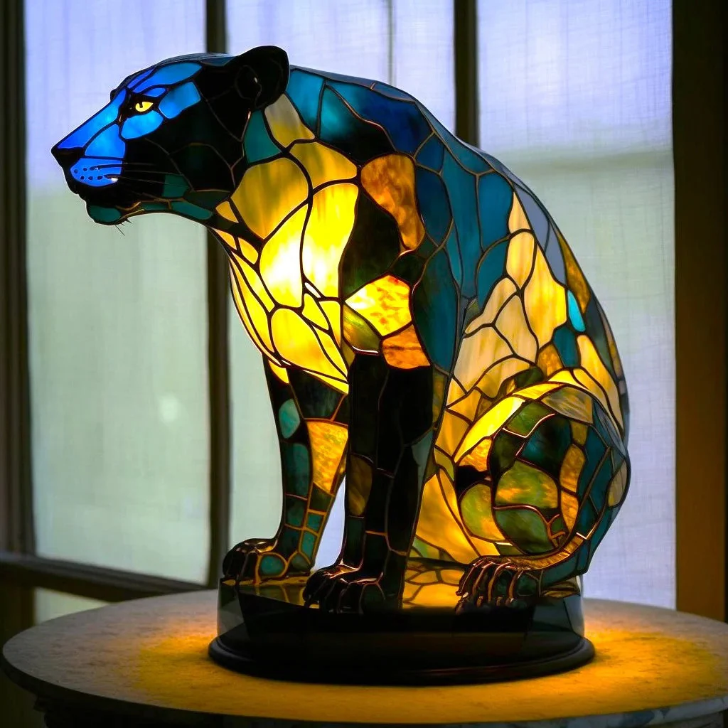 Tischlampe im Tierdesign aus Glas
