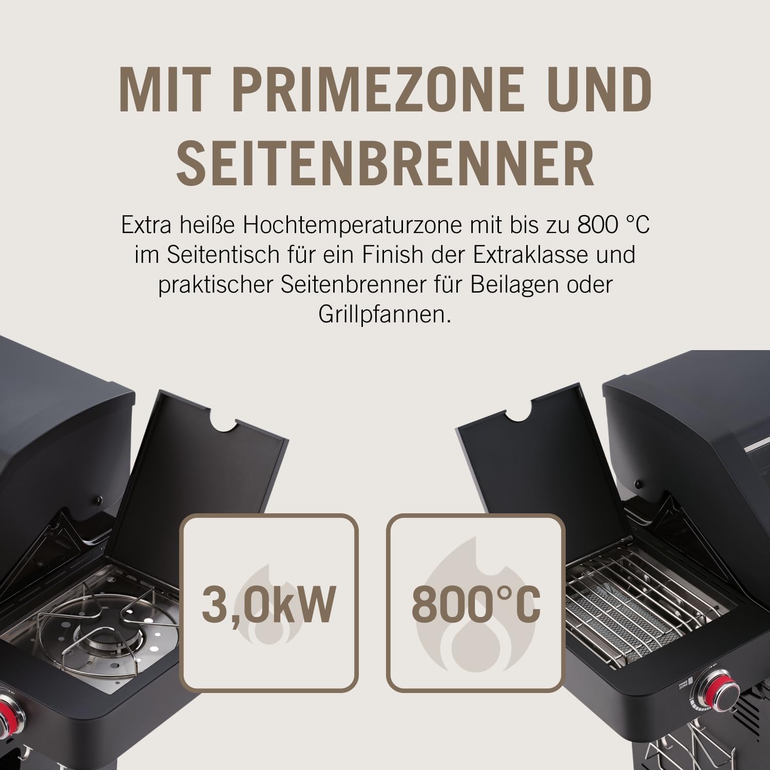 RÖSLE Elektrogrill BBQ-Portable Videro E2-P, tragbarer Tischgrill mit 2 Brennern, Warmhalterost und Deckel mit Glaseinsatz, pulverbeschichteter Stahl, schwarz/silbern