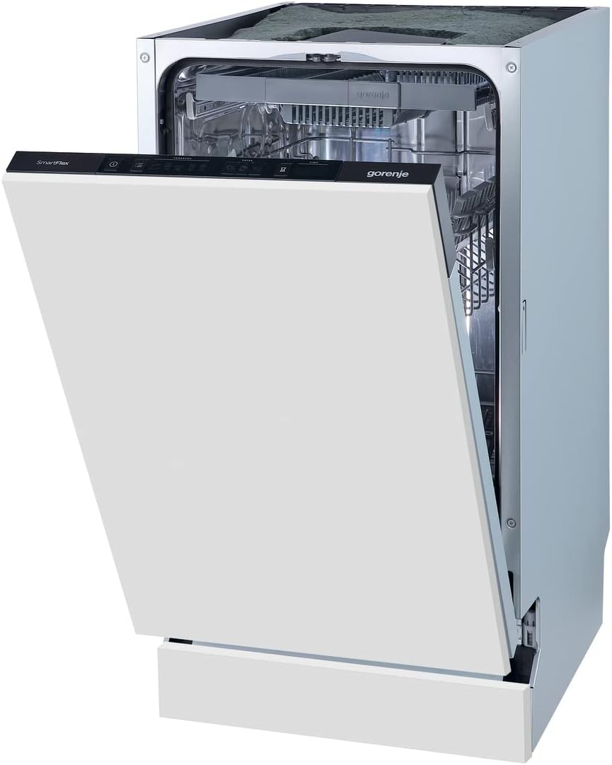 Gorenje GI 520 E15X Teilintegrierbarer Geschirrspüler / 45cm / 9 Maßgedecke / 5 Programme / 1h Reinigungsprogramm / höhenverstellbarer Oberkorb / vollständiger Überlaufschutz, Eingebaut, Edelstahl