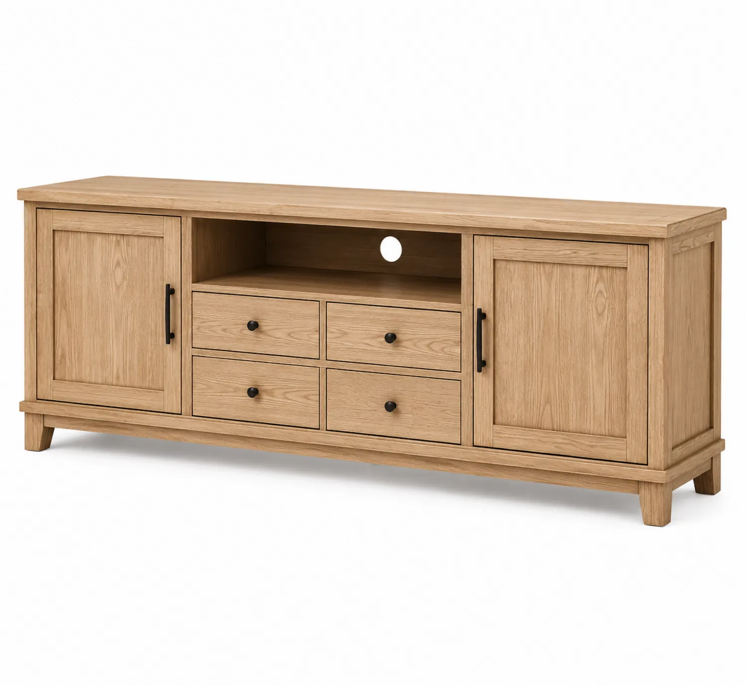 TV-Schrank aus Eichenholz mit Schubladen und Türen 160cm