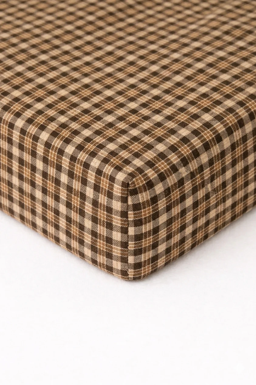 Brown Plaid Crib Sheet