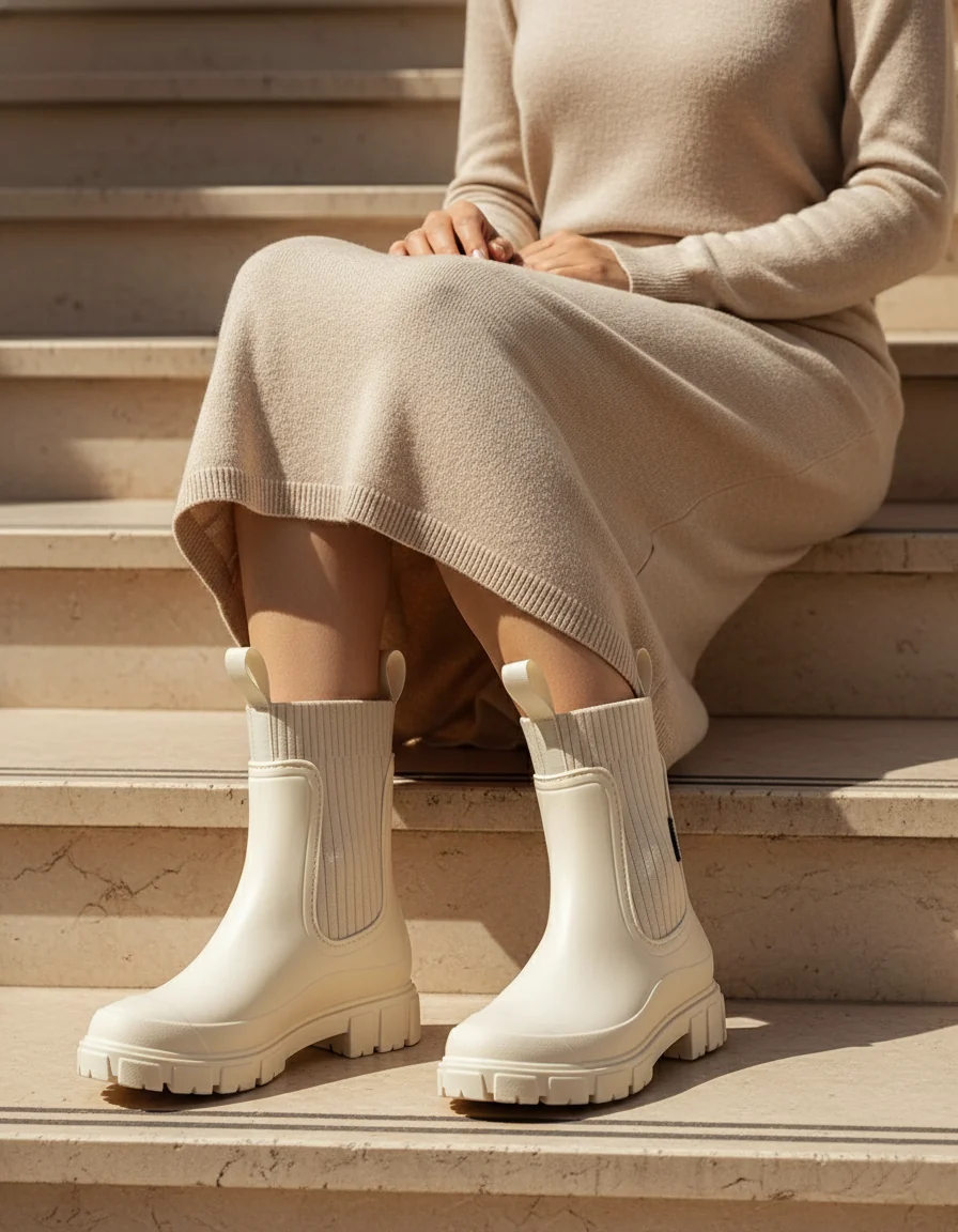 Wasserfeste Gummistiefel f��r Damen mit rutschfester Sohle