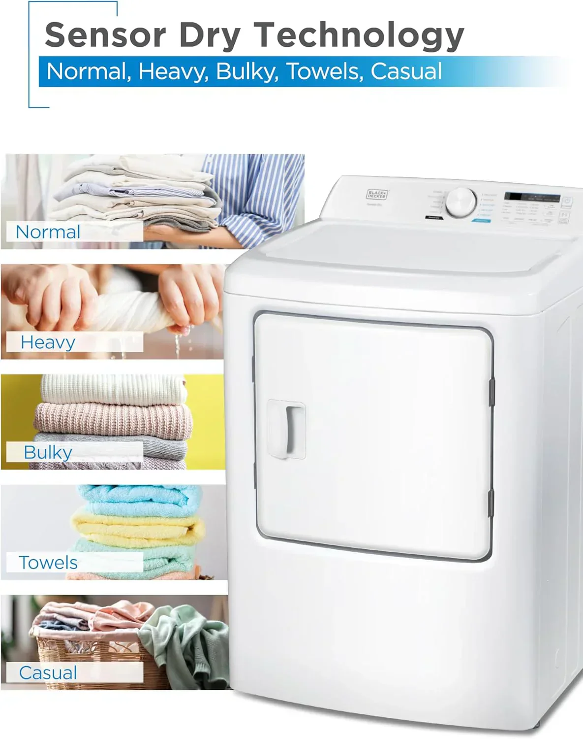 Compact Clothes Dryer 1.5 Cu. Ft. 850W Electric Dryer 120V Vented Dryer Stainless Steel Drum