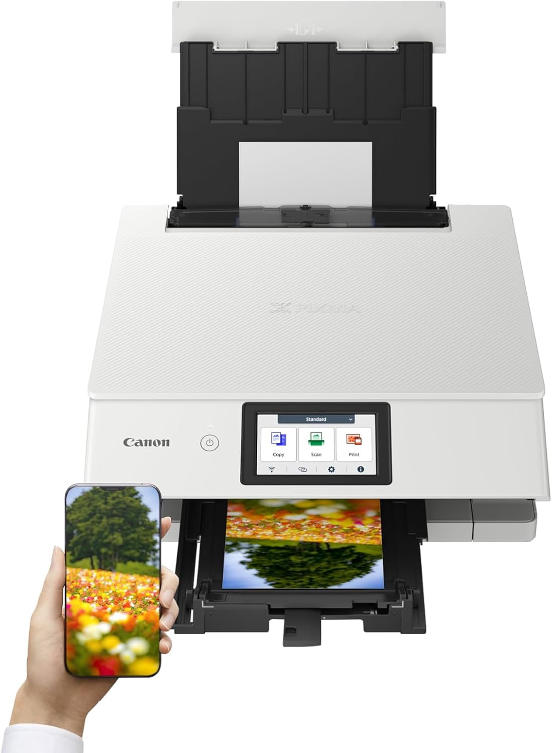 Canon PIXMA TS8750 Multifunktionsdrucker 3in1 (Tintenstrahl,Drucken, Kopieren, Scannen, A4, 10,8 cm Touch LCD, WLAN, Duplexdruck, 2 Papierzuführungen, 2 x 100 Blatt, 6 Separate Tinten) schwarz