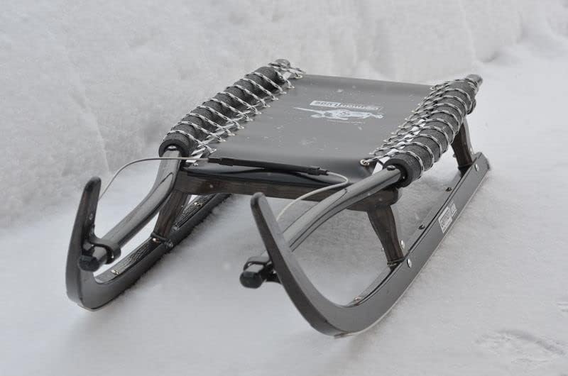 GL Rodel 115 cm Doppel anthrazit Laufschiene Edelstahl,Lederlenkriemen,Sitz schwarz
