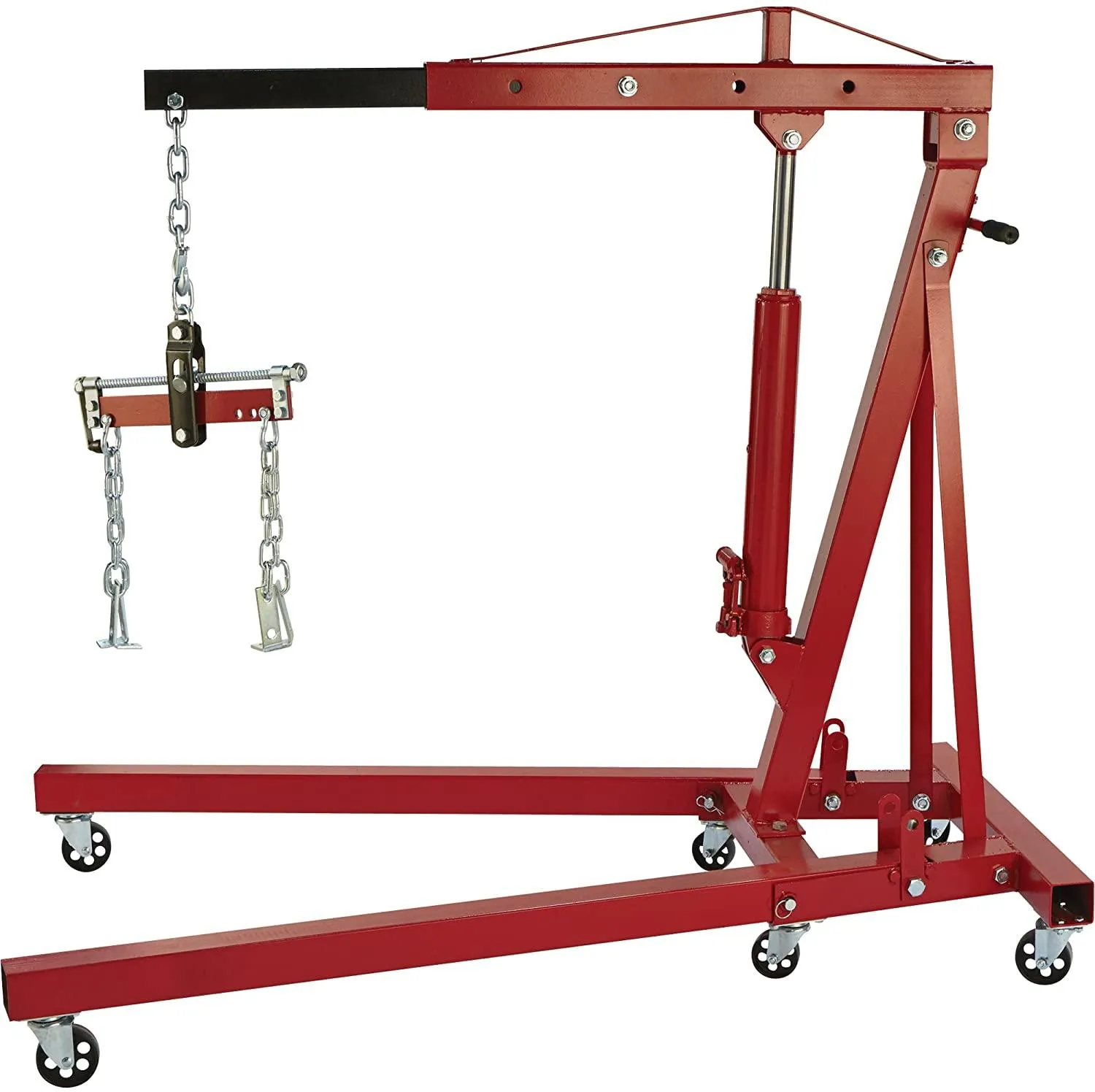 Strongway Hydraulic Engine Hoist with Load Leveler – 2-Ton Capacity, 1in.-82 5/8in. Lift Range