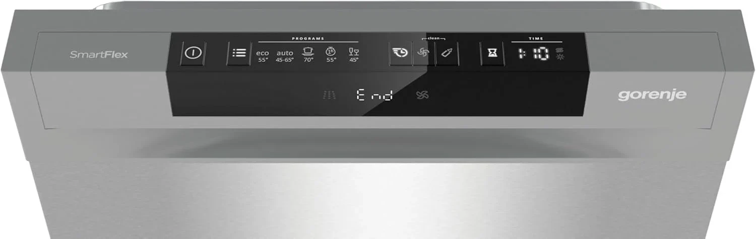 Gorenje GS 541D10 X Freistehender Geschirrsp��ler / SuperSilent / 11 Ma?gedecke / 5 Programme / Programmanzeige / TotalDry / Silber, 45 cm breit
