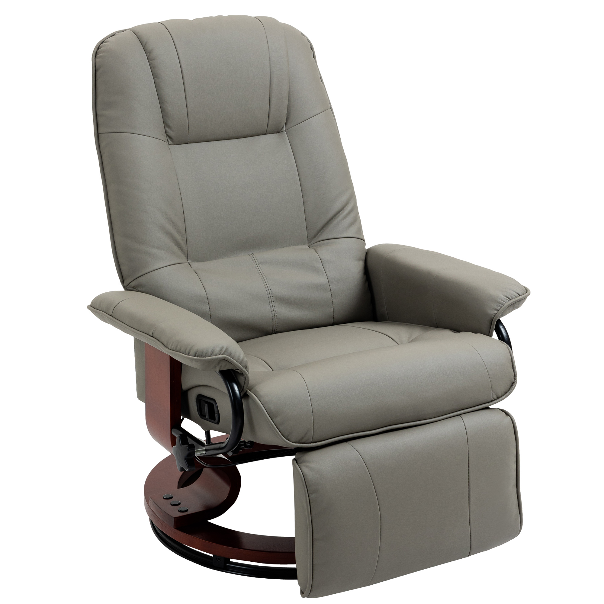 Relaxstoel Televisiestoel Ligstoel Kunstleder 360�� Draaistoel 145�� Kantelbaar Grijs 78 x 87 x 100 cm