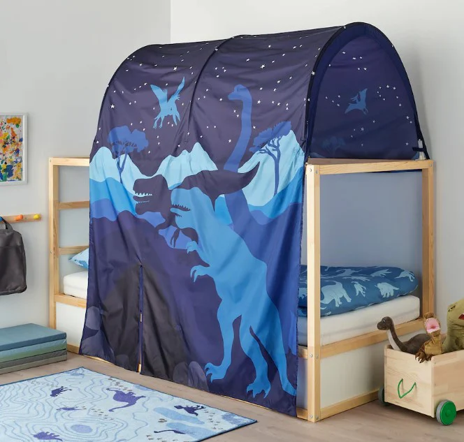2025 KURA Omkeerbaar Bed, Wit/Den, 90x200 cm