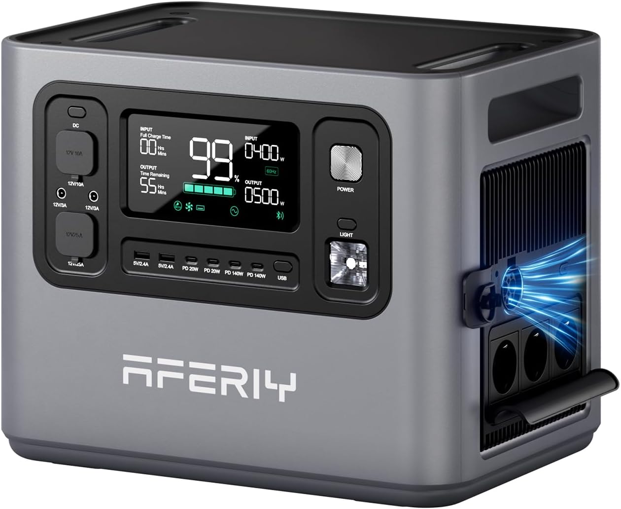 AFERIY 2800W Tragbare Powerstation, 2048Wh LiFePO4 In 1,5h Schnellladbar, 13 Ausgänge, Reine Sinuswelle 230V, USV, Erweiterbar Auf 4096Wh, Solar Generator Für Camping/Home-Office 2025 Neue
