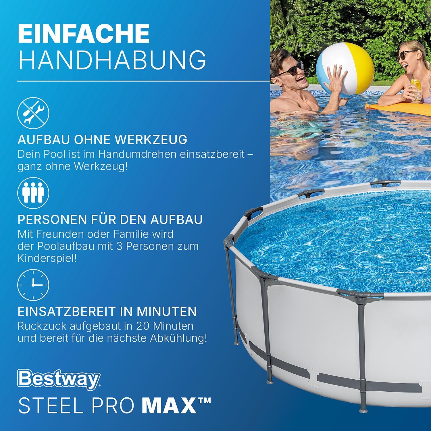 Bestway Steel Pro Max 5616B-7 Aufstellpool 366 x 100 cm