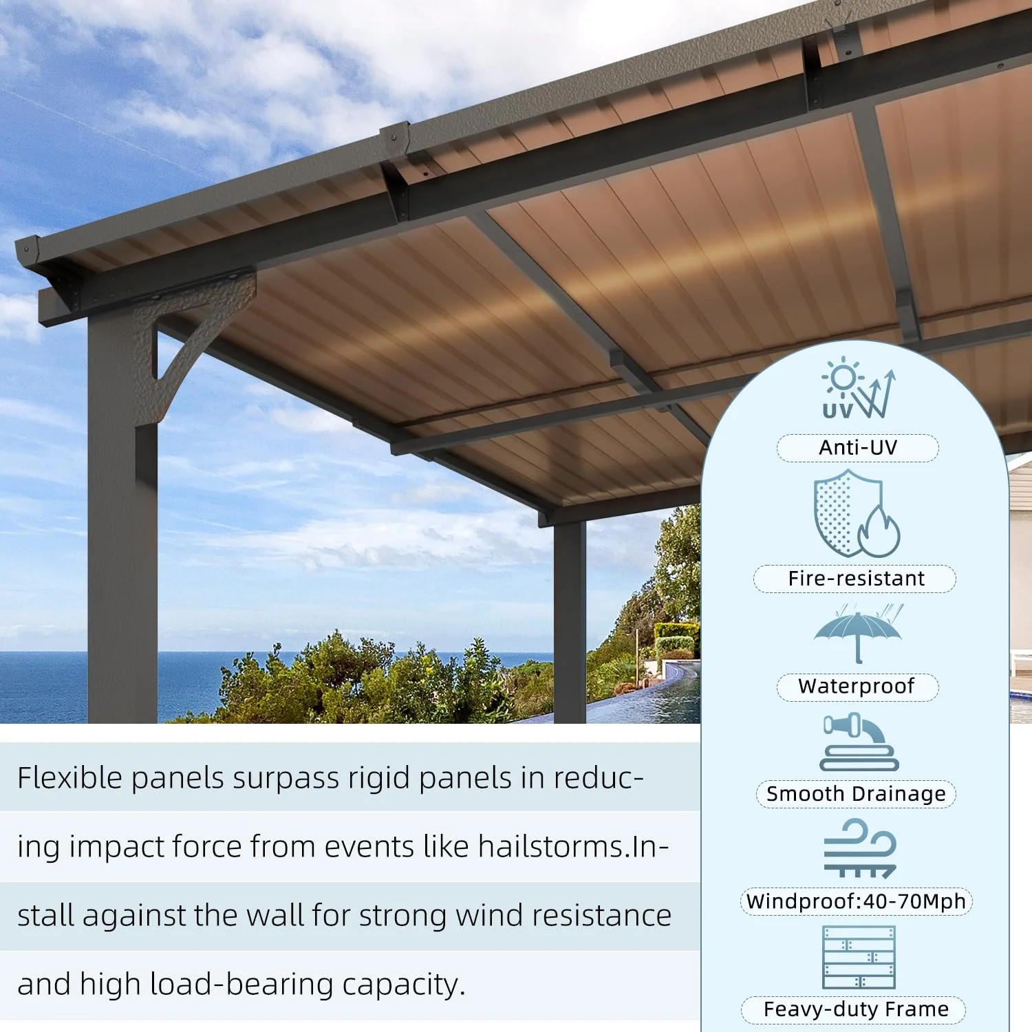 AECOJOY 14' x 10' Gazebo for Patio with Roof