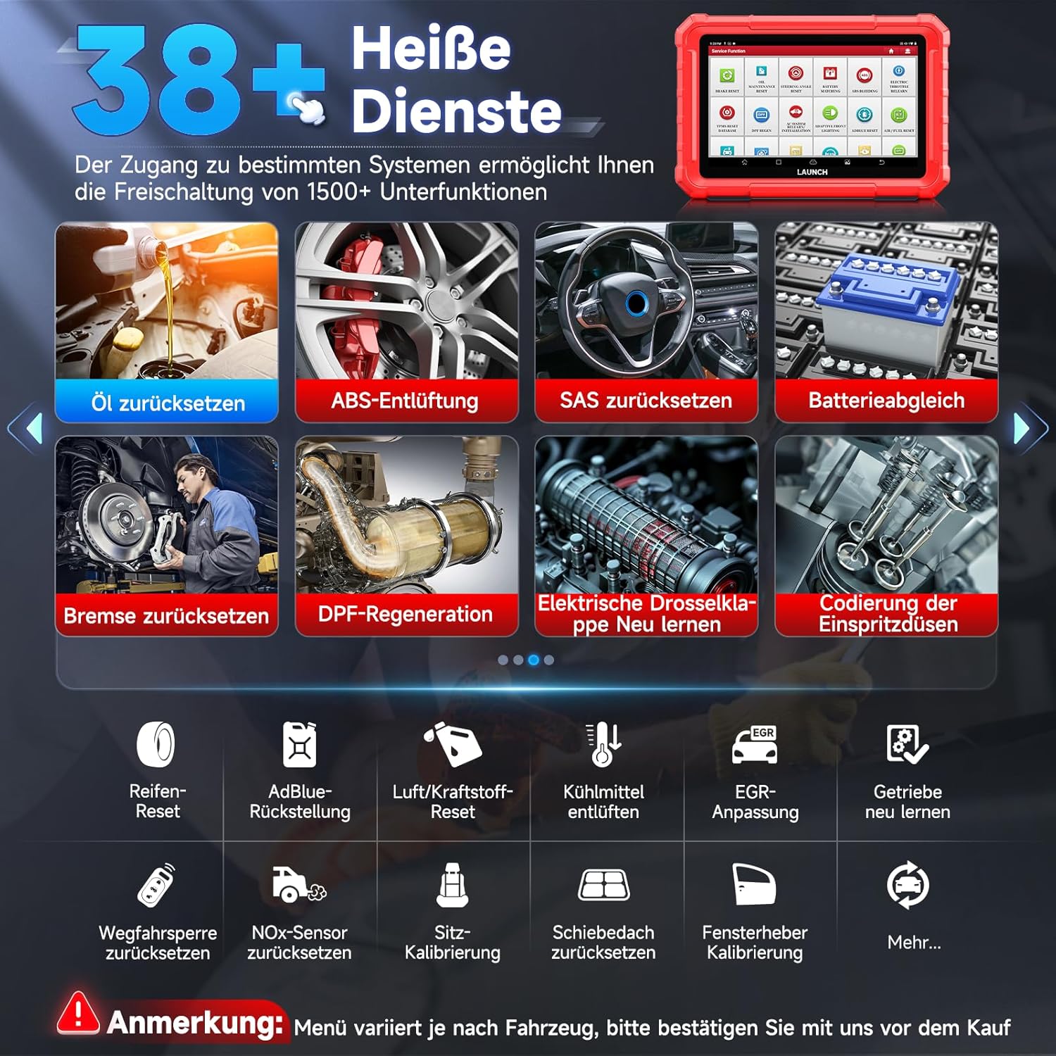 Launch CRP123I V2.0 OBD2 Diagnosegerät Auto, 4 Systeme Auslesegerät Auto, Launch Diagnosegerät mit Öl/EPB/DPF/SAS/BAS/BMS/Drosselklappe Reset, Auto VIN, Batterie-Test, Lebenslanges Update Scan Tool