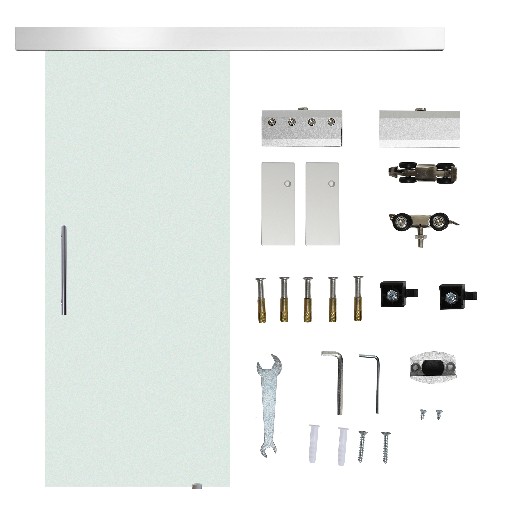 glazen schuifdeur schuifdeur glazen deur transparant handgreep gesatineerd 2050 x 775 x 8 mm