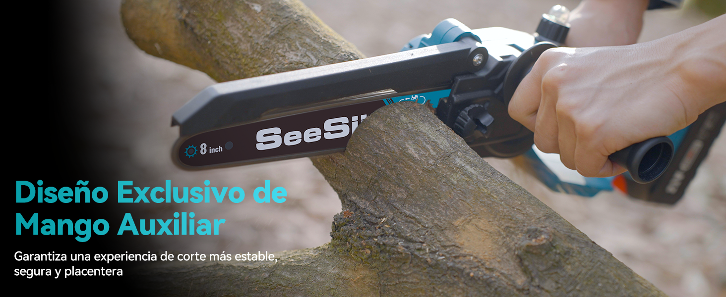 Seesii Mini motosierra 2 en 1 de 8 pulgadas con telescopio
