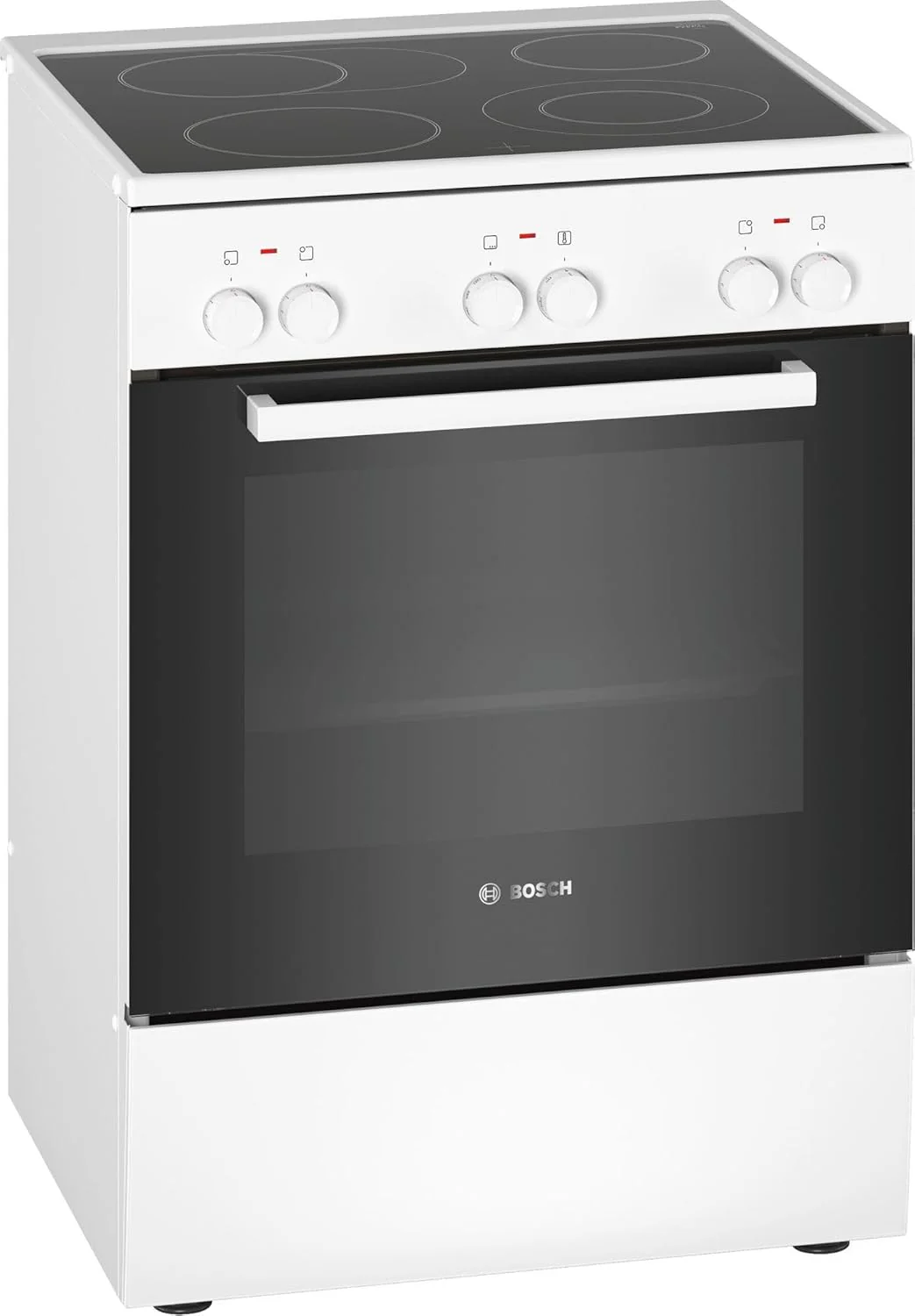 Bosch HKR39C250 Serie 4 Elektro-Standherd, 60 cm breit, EcoClean Direct Reinigungshilfe, 3D Hei?luft Backen auf 3 Ebenen, LED-Display-Steuerung, erweiterbare Kochzone f��r gro?es Kochgeschirr