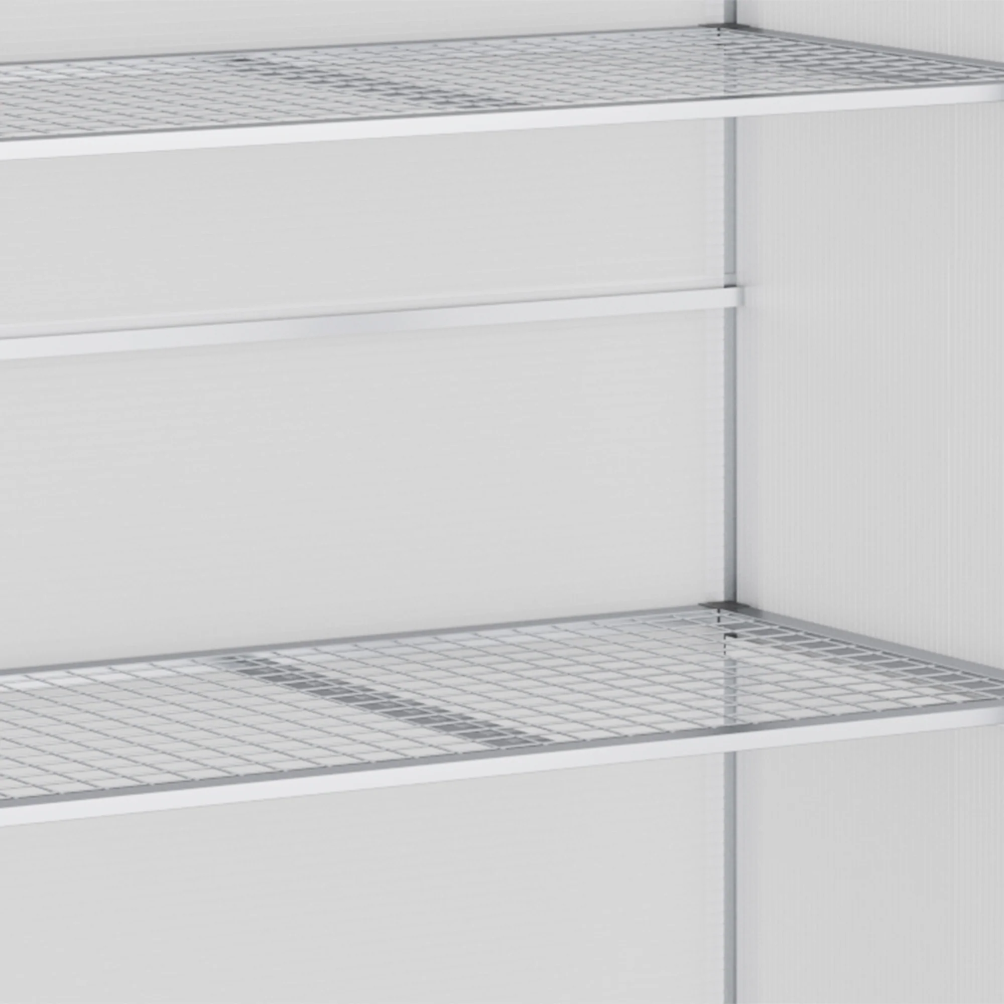 Outsunny serre met funderingsframe, behuizing van polycarbonaat, 2 planken, aluminium frame, 131 x 58 x 139,5 cm