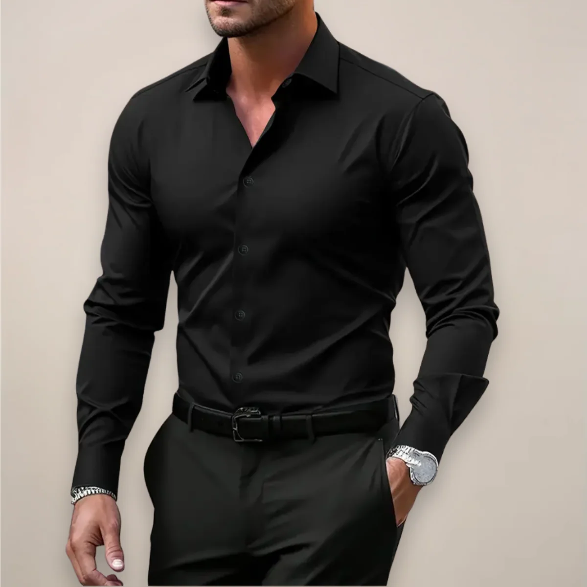 Klassisches Business-Langarmhemd f��r Herren