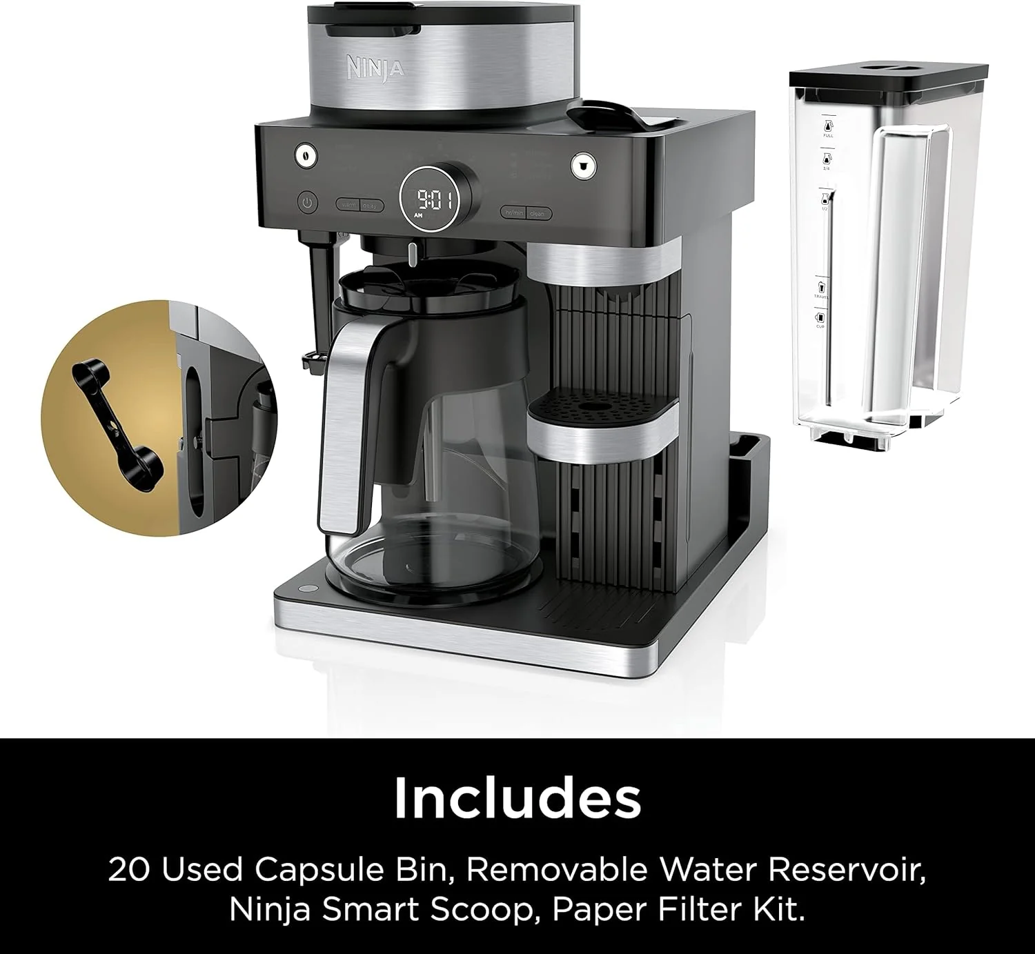 Ninja Espresso & Coffee Maker & Barista System, 3 Espresso Brew Styles