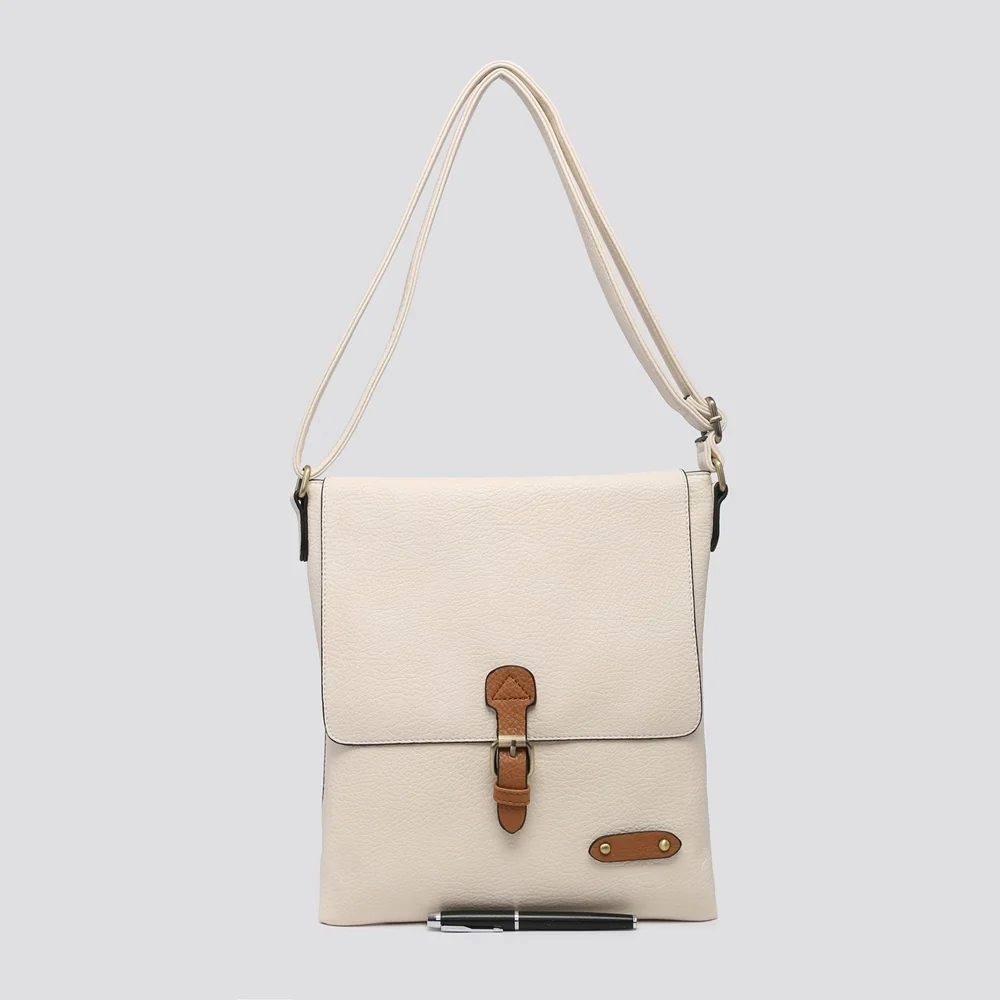 Pia Satchel Crossbody Bag | Beige
