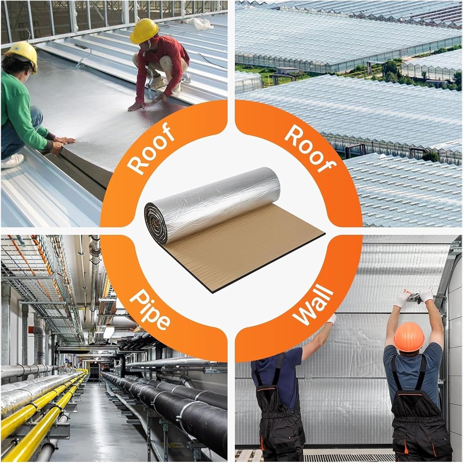 Folienisolationsrolle - Selbstklebende Aluminiumfolie für Dächer und Wände, geeignet für verschiedene Anwendungen