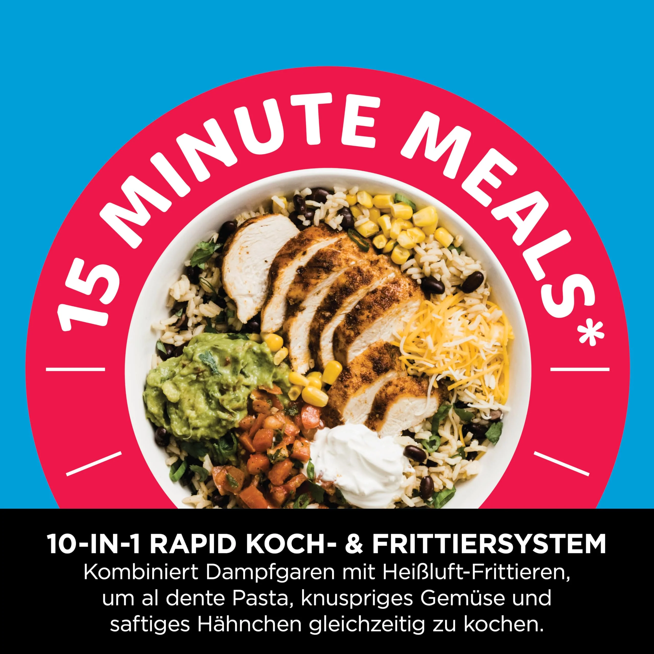 2025 Ninja Speedi Multikoker, 5,7L, 10-in-1 Multikoker, Airfryer, Slow Cooker, Grillen, Bakken, Zwart & Koper ON400EUCP