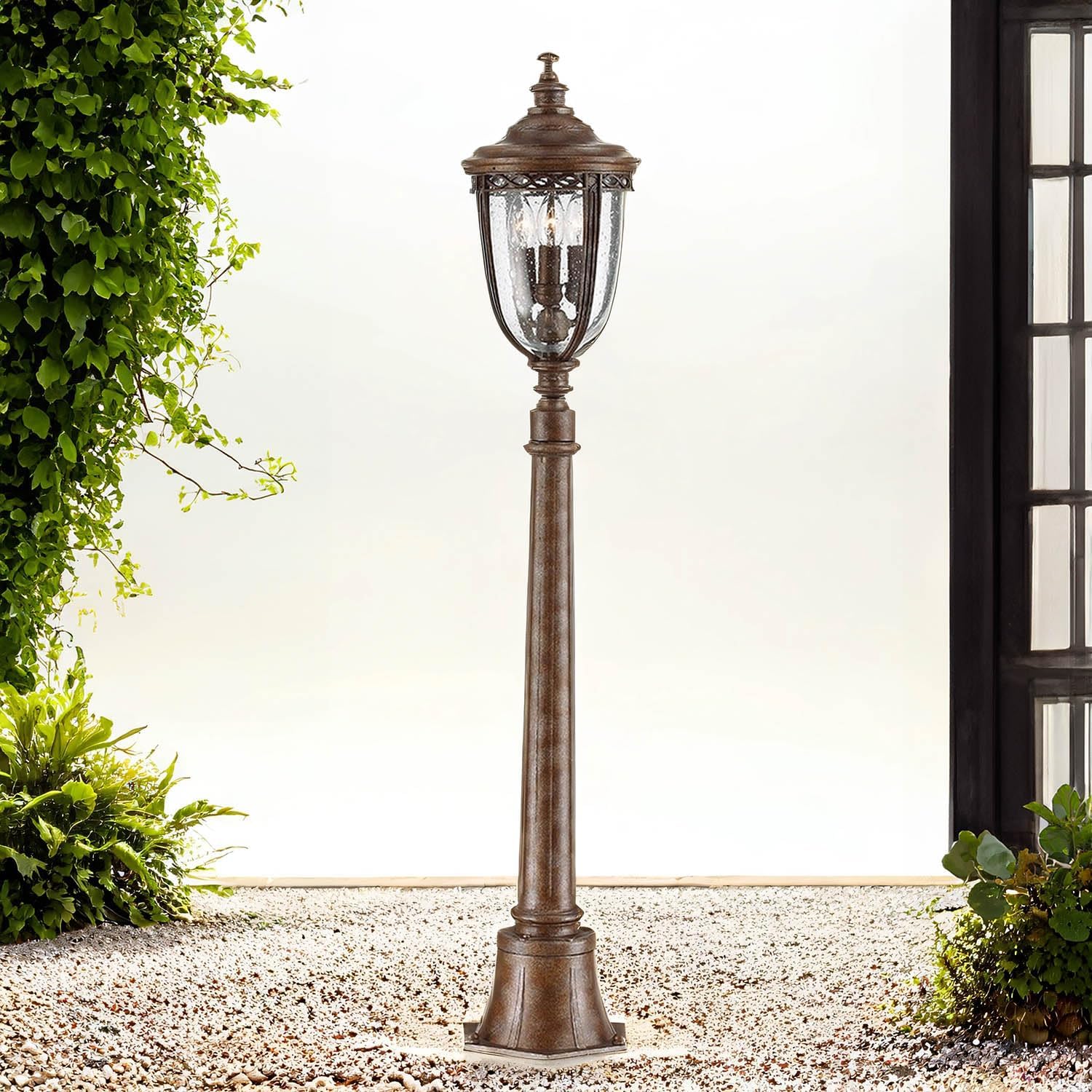 Licht-Erlebnisse Elegante Wegeleuchte EDMUND 118cm hoch in Bronze IP44 Vintage Design Stehleuchte Mastleuchte Außen