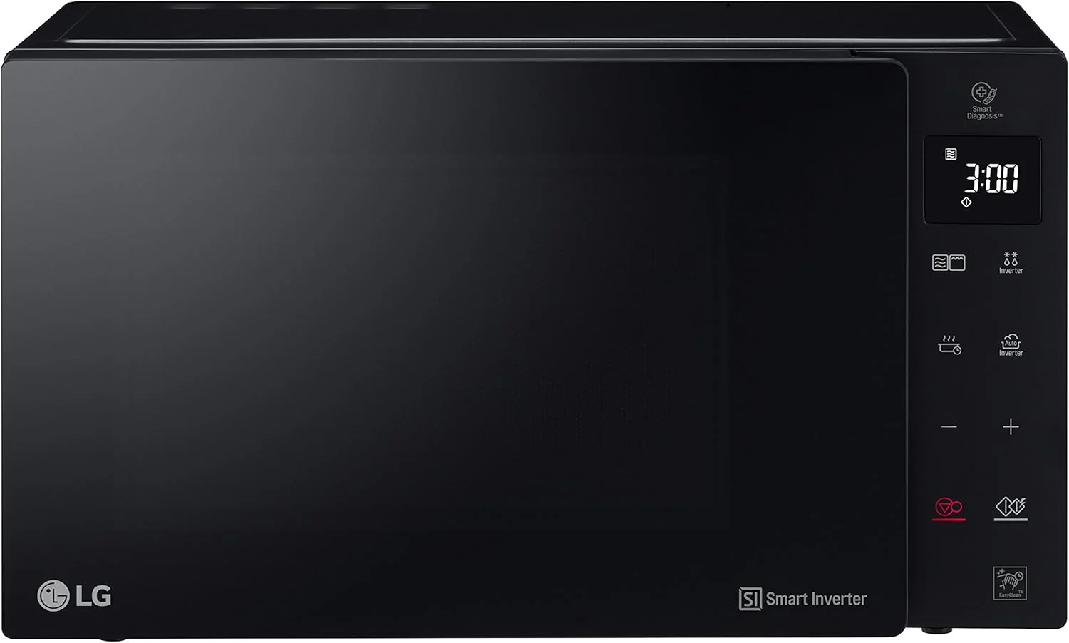 LG MH6535GIS Magnetron met invertertechnologie en kwartsgrill, 25 liter inhoud, 1000 W, automatische programma's, instelbare vermogensniveaus voor optimaal koken en EasyClean-functie, Zwart
