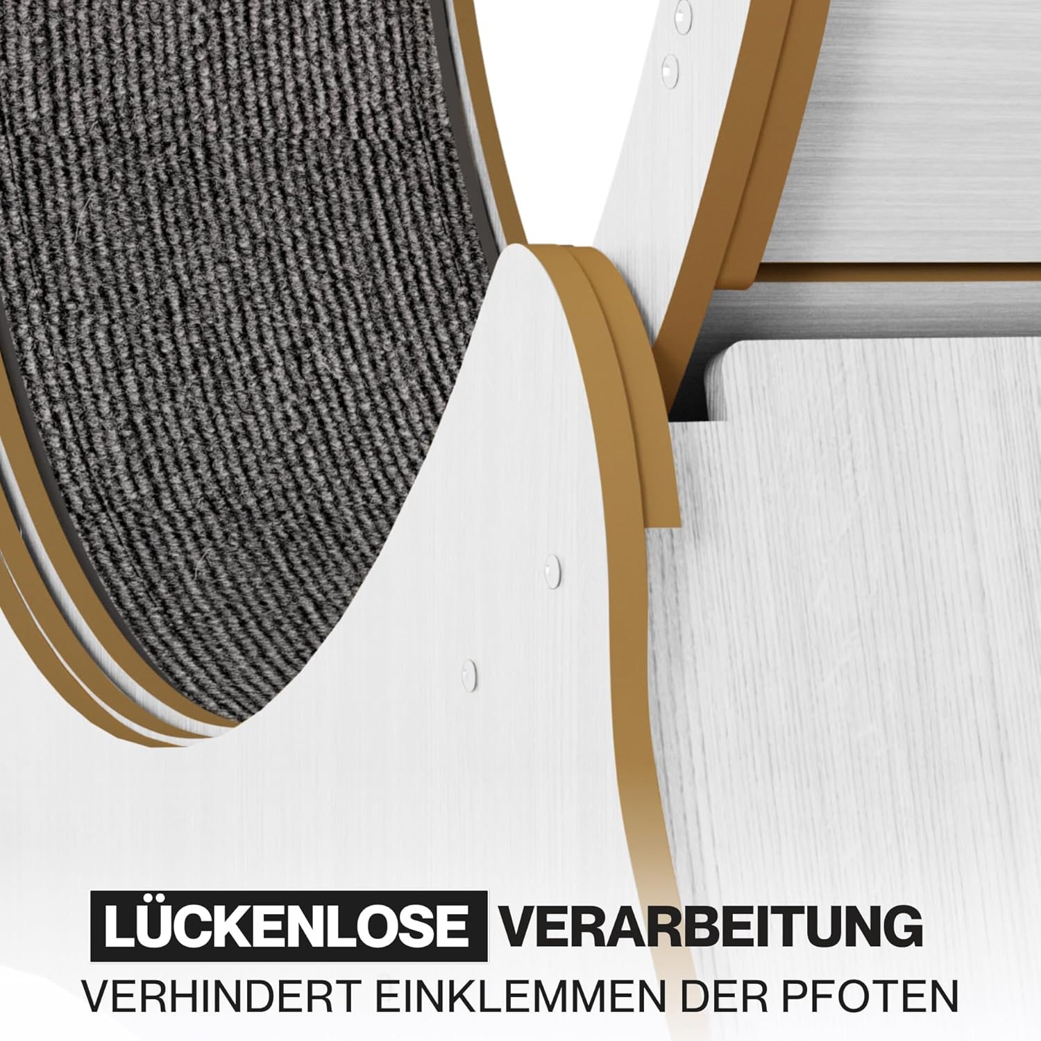 noviclass® Katzenlaufrad Baghira Groß XXL | 132cm Durchmesser Artgerecht für große Katzen | Kratzfest, stabil und leise | Gratis Spielzeug und E-Book | Geprüfte Qualität (Weiß)