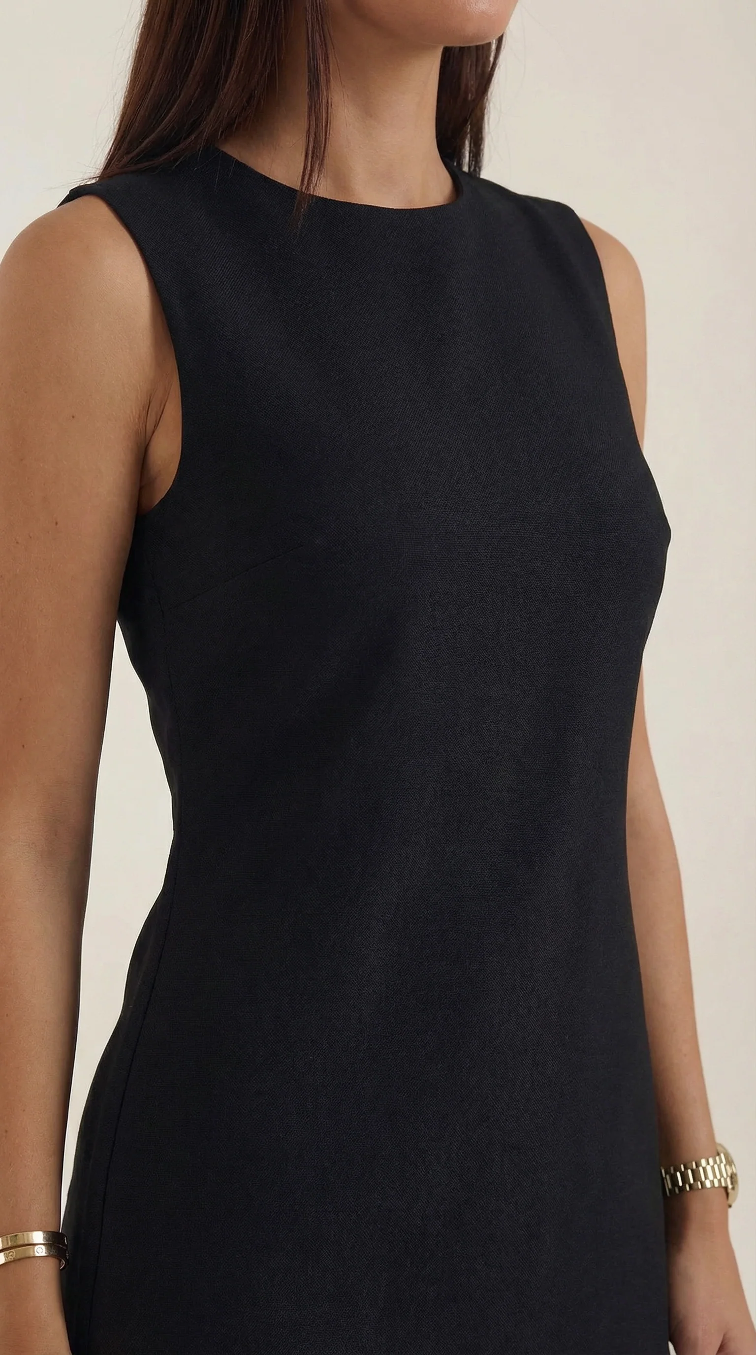 ?rmelloses A-Linien-Minikleid mit Plissee-Saum