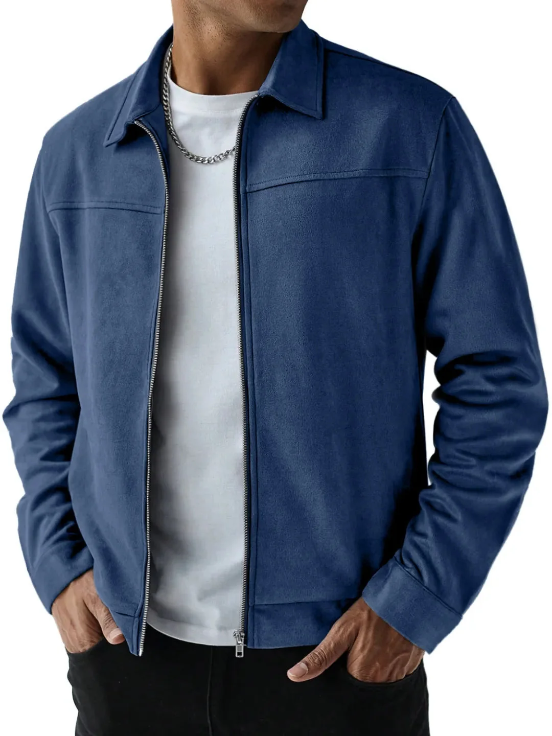 Bomberjacke in Wildleder-Optik mit Seitentaschen f��r Herren