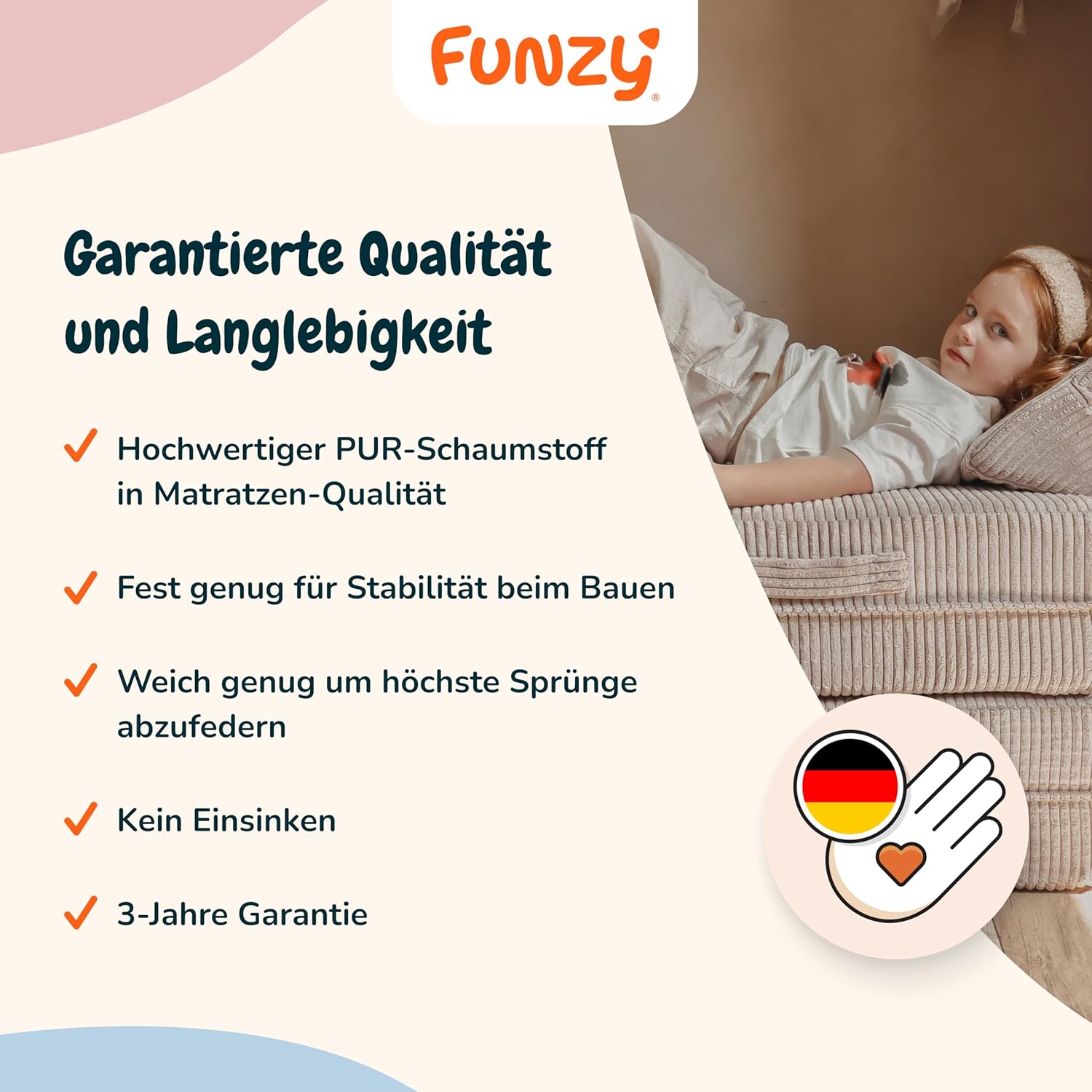 Funzy Mini Spielsofa für Kinder - Unser Mini für kreatives Spielen, Modulare Spielcouch, Waschbarer Bezug, Robust und Langlebig, Oeko-TEX 100 Zertifiziert mit 3 Jahren Garantie, Cord Salbei Grün
