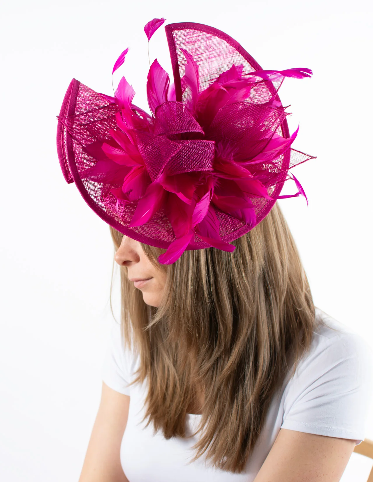 Fascinator | Fancy Floral Hat | Hot Pink