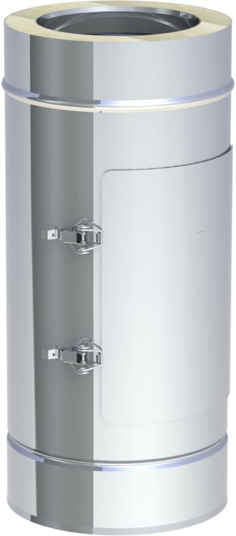 Jeremias DW-FU 200mm Edelstahl Revisionselement Design Plus mit Kugelfang und herausnehmbarem Rußtopf bis 600°C für Abgassysteme