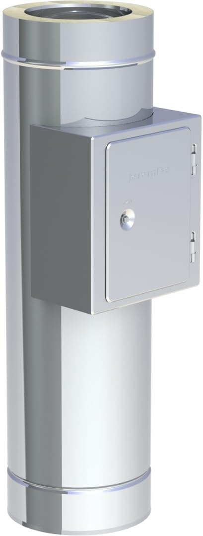 Jeremias DW-FU Revisionselement 80mm Edelstahl Abgassystem für Abgastemperaturen bis 600°C N1 kompatibel mit DW08-3 doppelwandig CE-zertifiziert