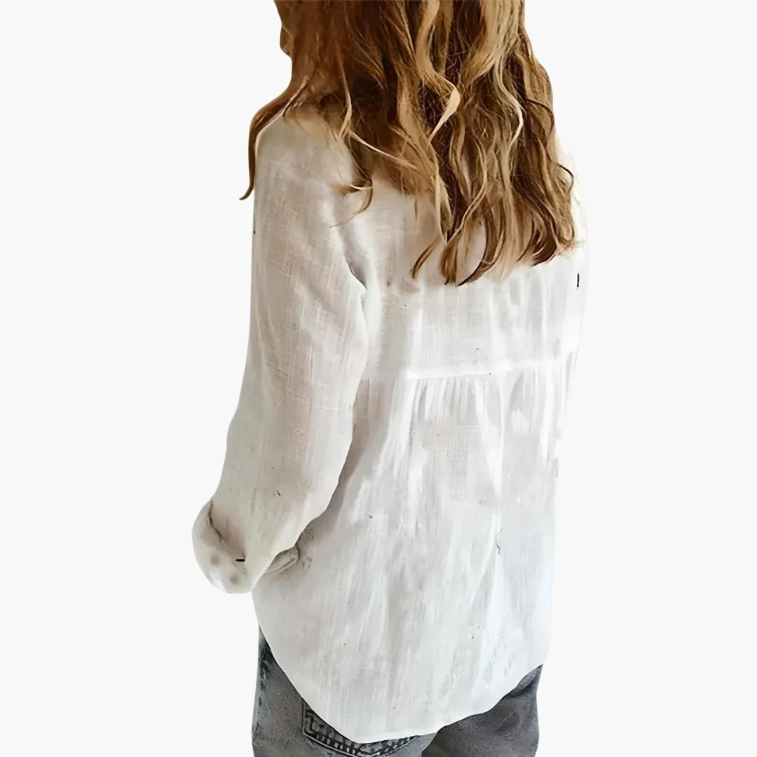 Damenbluse mit Knopfleiste und Kragen