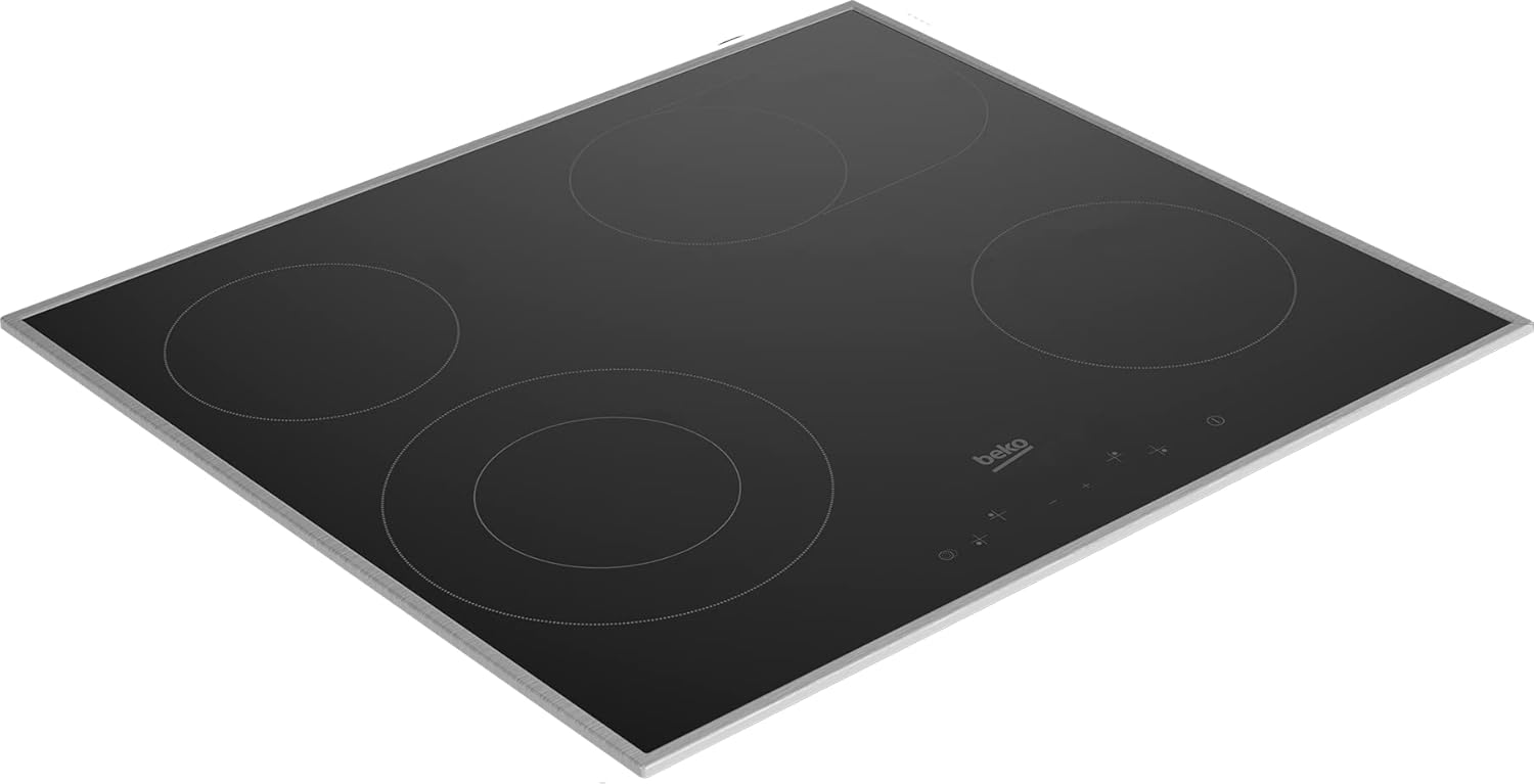 Beko BBSM12340X Einbau-Backofen-Set, zwei autarke Geräte: Induktionskochfeld mit 4 Kochzonen, Backofen mit 8 Heizarten, 72 l Garraum-Volumen, Kindersicherung, Sensortasten, Schwarz/Edelstahl